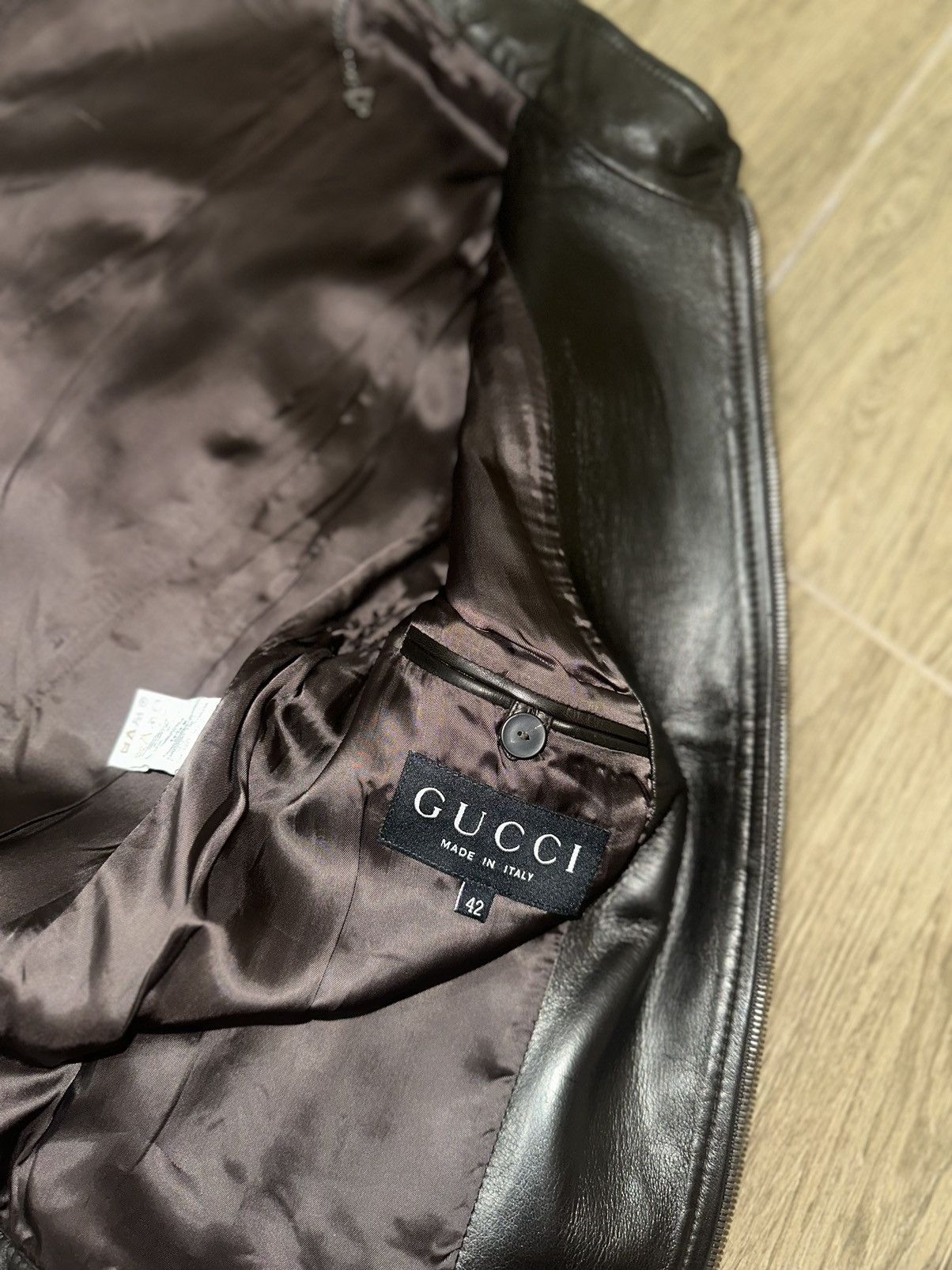 Gucci Gucci By Tom ford 1997 Flared Sleeve - Leather Jacket Size M / US 6-8 / IT 42-44 - 12 Thumbnail
