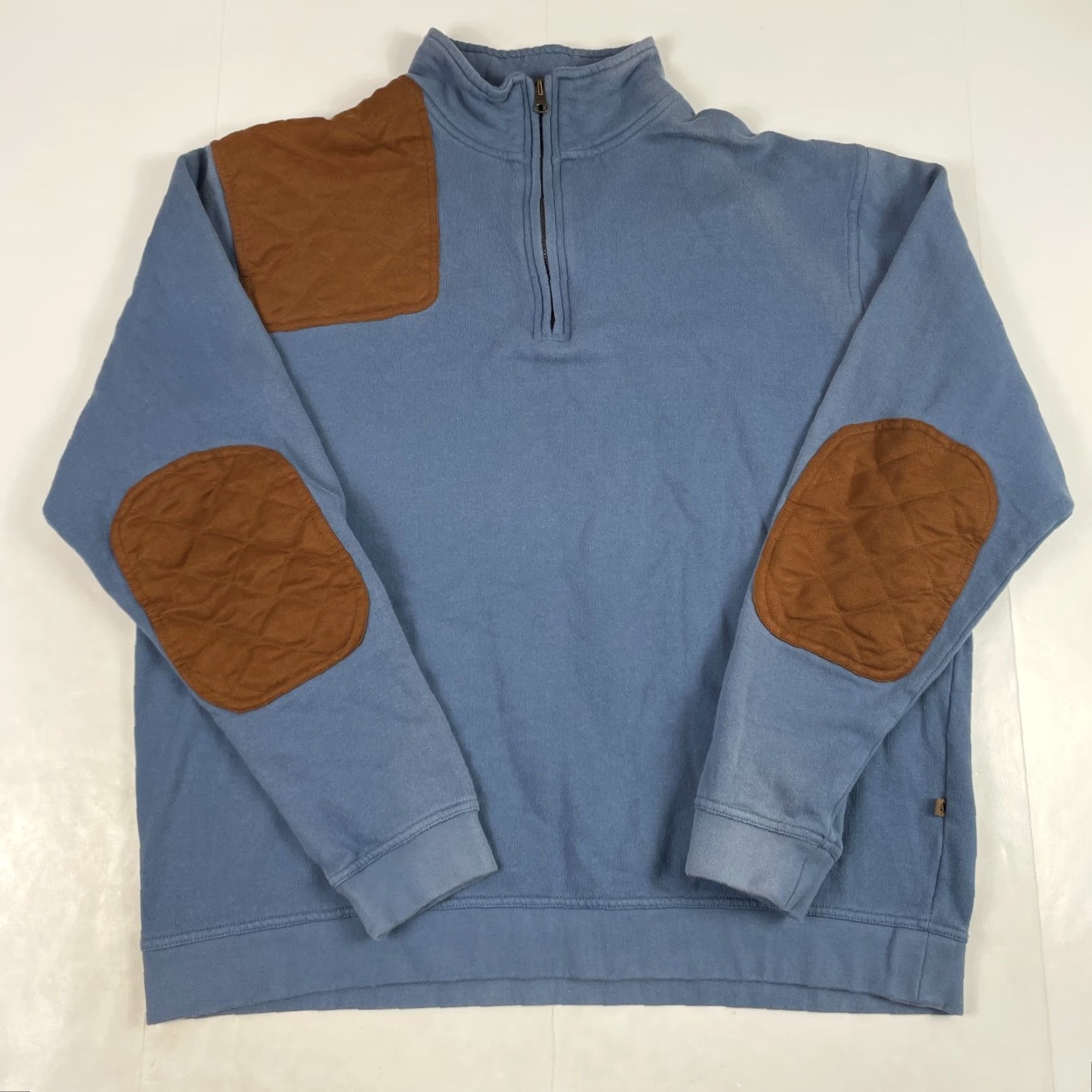 Vintage Gander Mountain Sweater Mens XL Blue 1/4 Zip Elbow Pads Pullover Knit 1/4 Zip Pockets Logo Mock Neck Size US XL / EU 56 / 4 - 2 Thumbnail