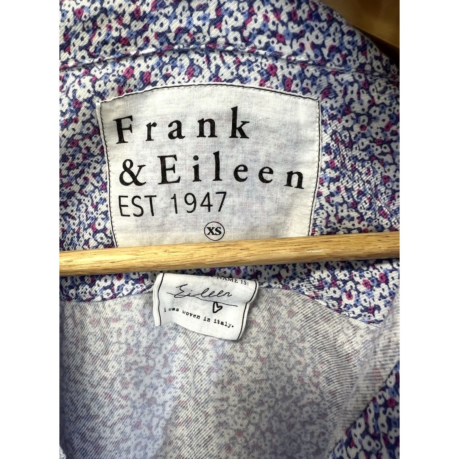 Frank & Eileen Frank & Eileen Shirt XS Floral Ditsy Button Front Multicolor Collared Long Sleeve High Low Hem Modal Button-Up Women Regular Size XS / US 0-2 / IT 36-38 - 5 Thumbnail