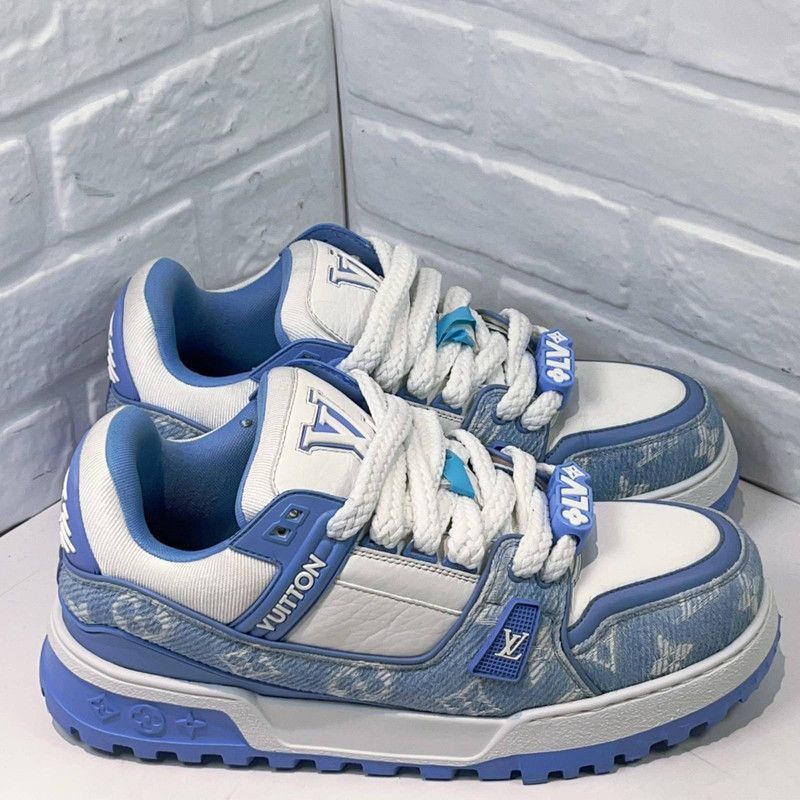 Louis Vuitton Louis Vuitton Trainer Maxi Blue Low-Top Sneakers -2505 Size US 9.5 / IT 39.5 - 3 Thumbnail