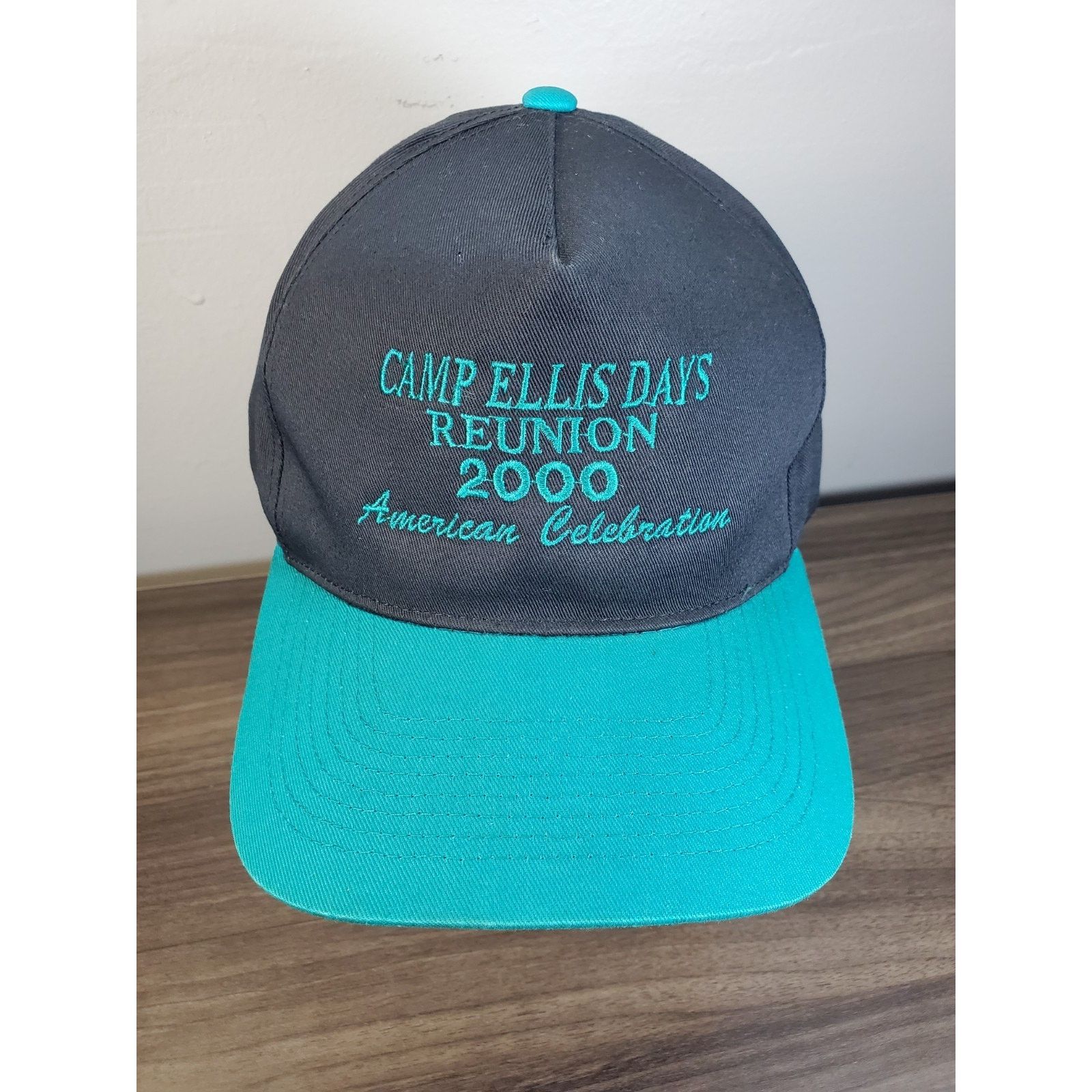 Vintage 2000 Camp Ellis Days Reunion Hat Snapback Cap Black & Teal Size ONE SIZE - 2 Thumbnail
