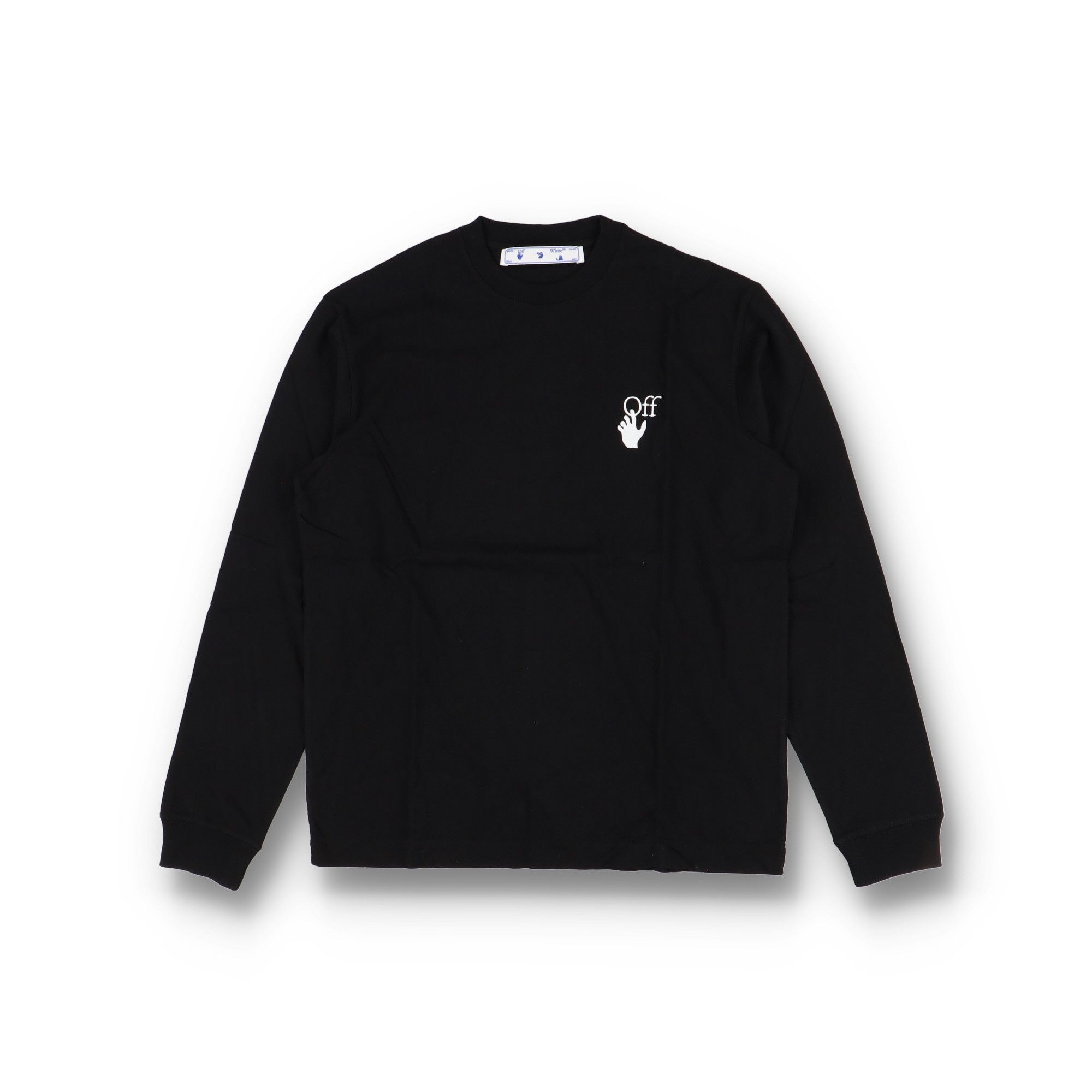 Off-White Black Embroidered Cut Here Logo Long Sleeve Skate T-Shirt Size US M / EU 48-50 / 2 - 2 Thumbnail