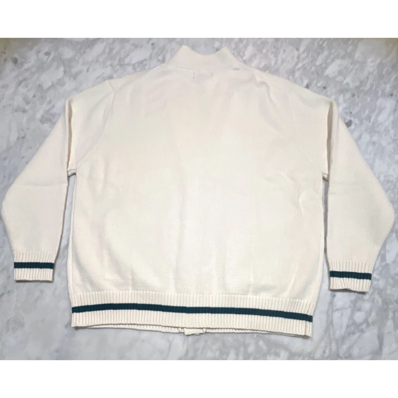 Lee Lee Jeans Cardigan Varsity Sweater Men 2XL Wool Pockets Buttons Preppy NWT V-Neck Long Sleeve Beig e Size US XXL / EU 58 / 5 - 6 Thumbnail