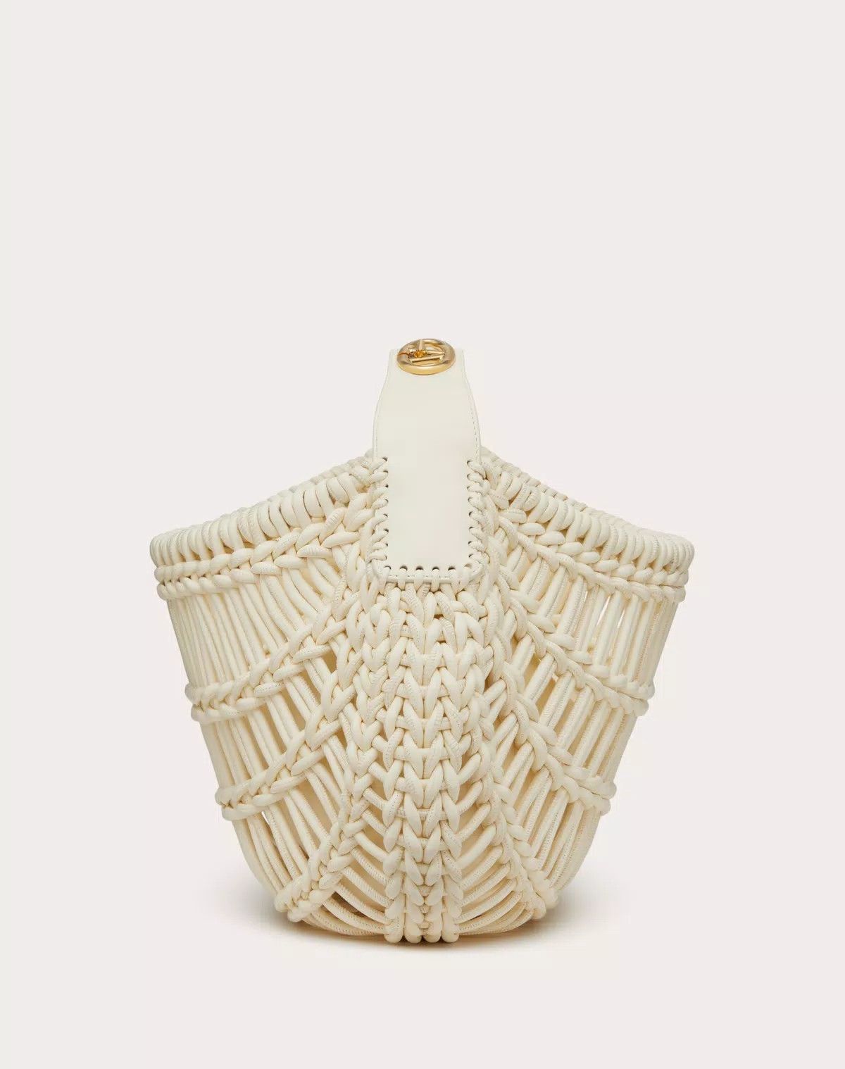 Valentino oc11z0725 Size:OS/Allknots Woven Leather Hobo Bag in White Size ONE SIZE - 4 Thumbnail
