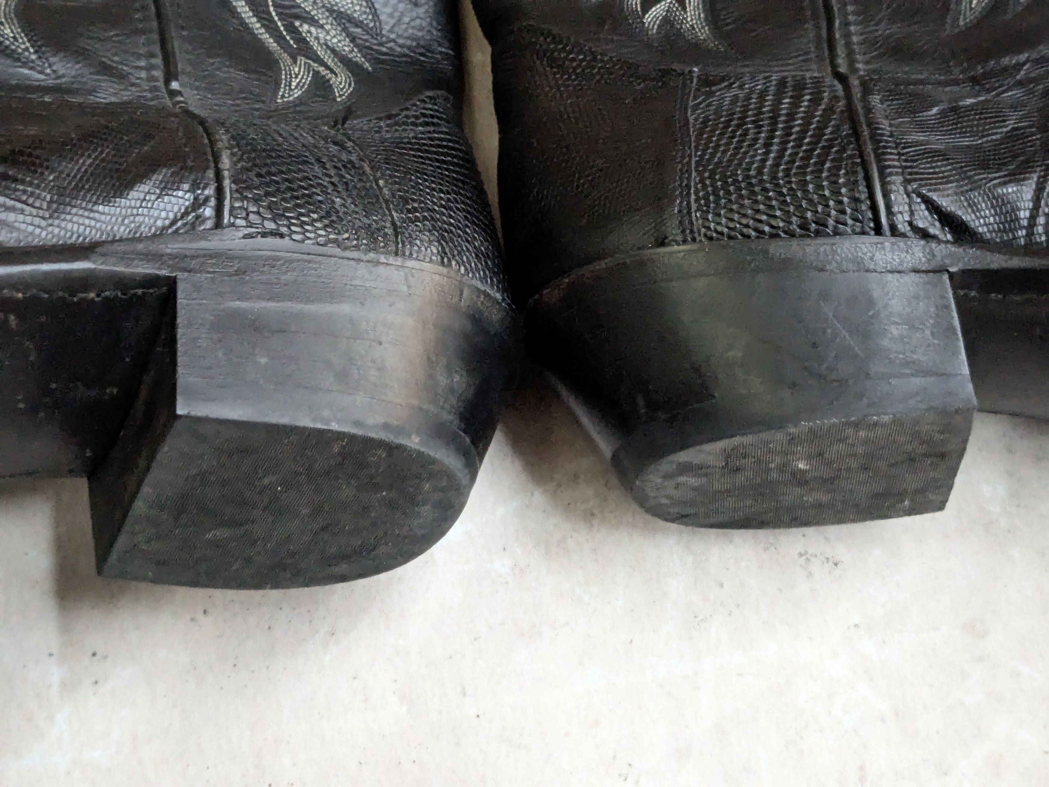 Genuine Leather Code West Cowboy Boots Black Lizard Leather 10.5 M Size US 10.5 / EU 43-44 - 14 Thumbnail