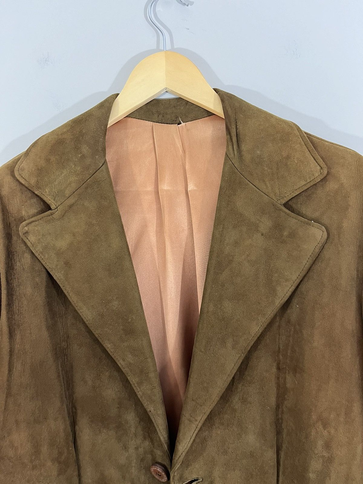Vintage Suede 70s Western Cowboy Blazer Leather Jacket Size US L / EU 52-54 / 3 - 2 Thumbnail