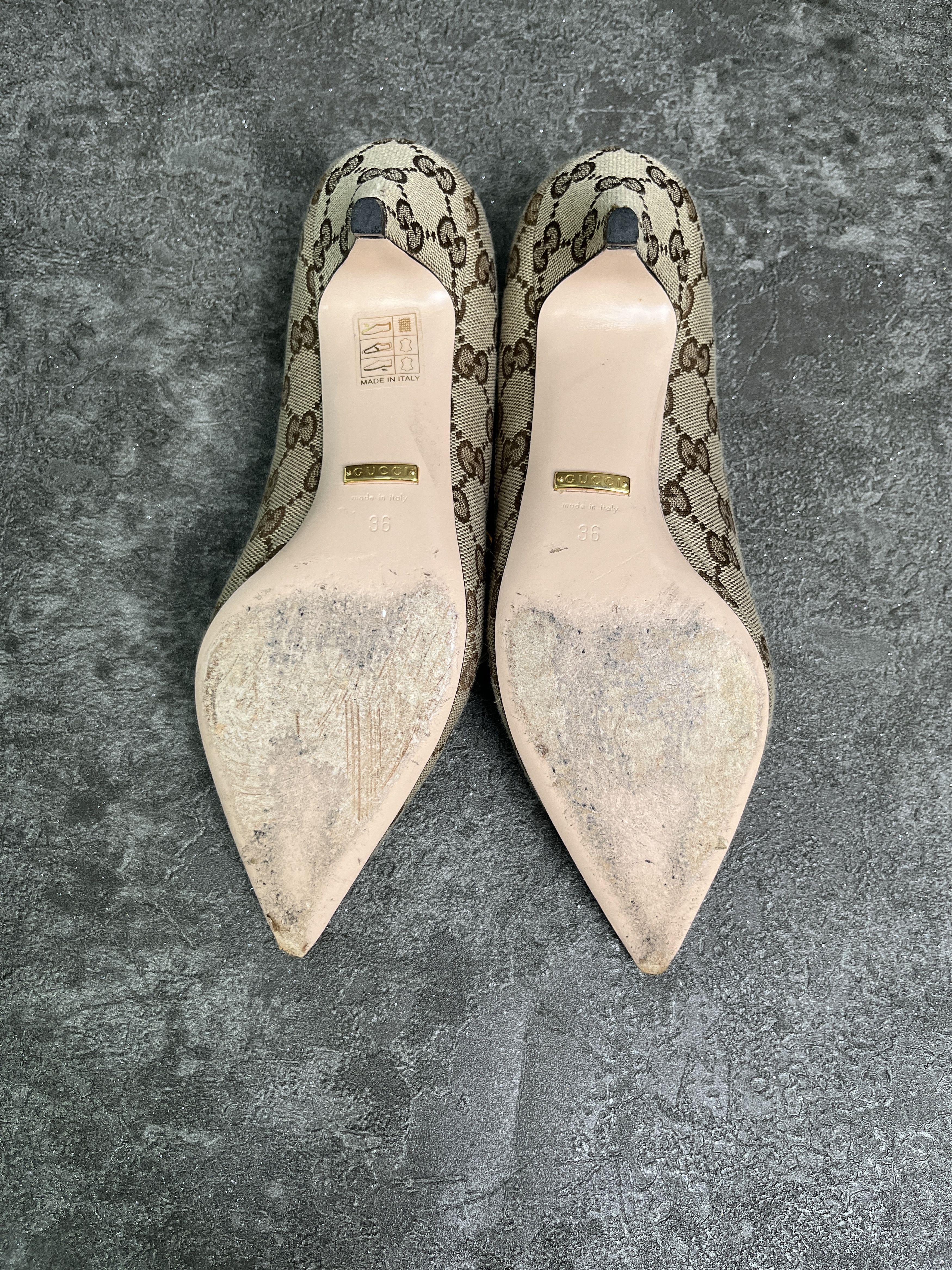 Gucci Gucci Monogram Pumps With White Bow And Logo Alphabet Size US 6 / IT 36 - 5 Thumbnail