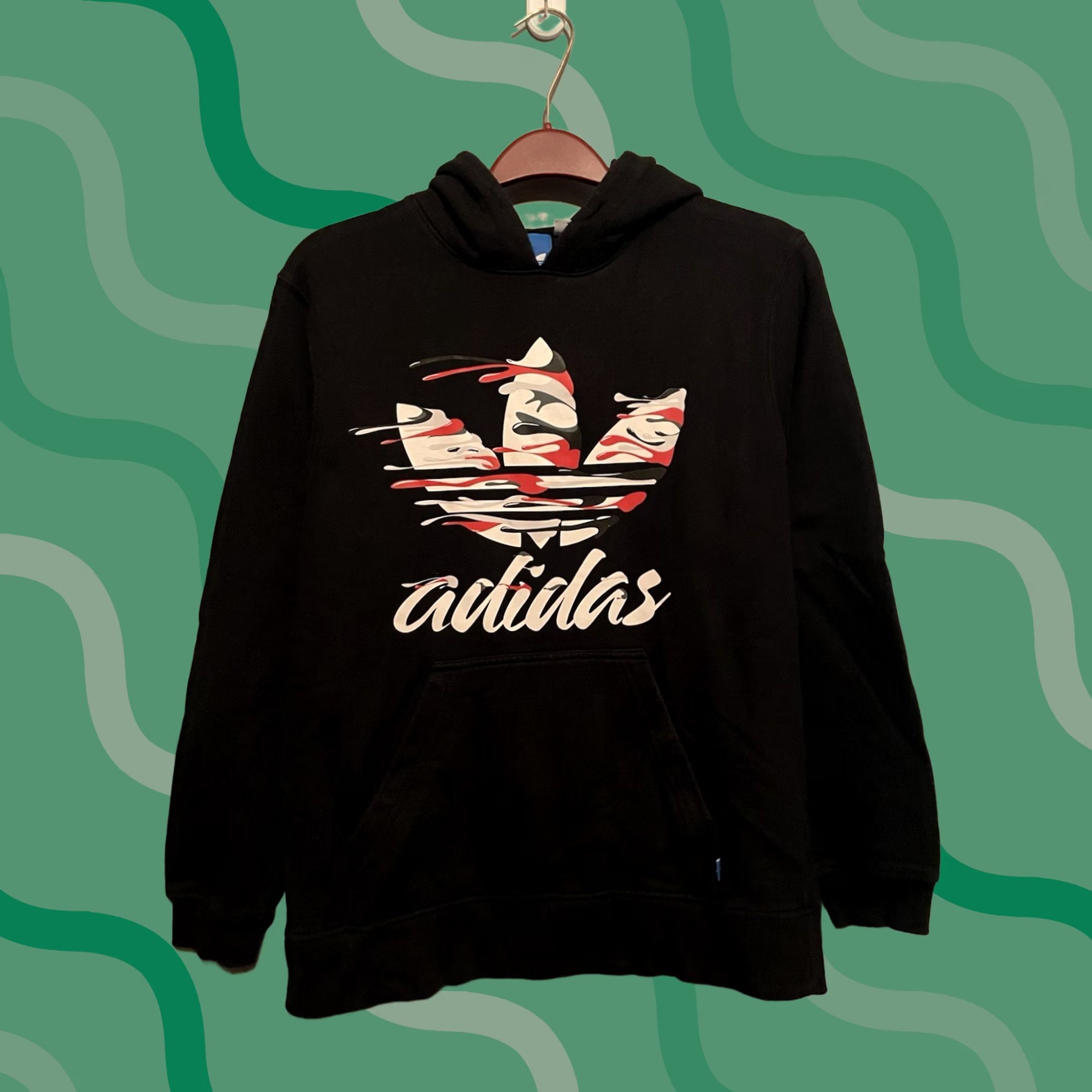 Adidas ADIDAS Hoodie Pullover Logo Black Size L Men Regular Hooded Size US L / EU 52-54 / 3 - 1 Thumbnail