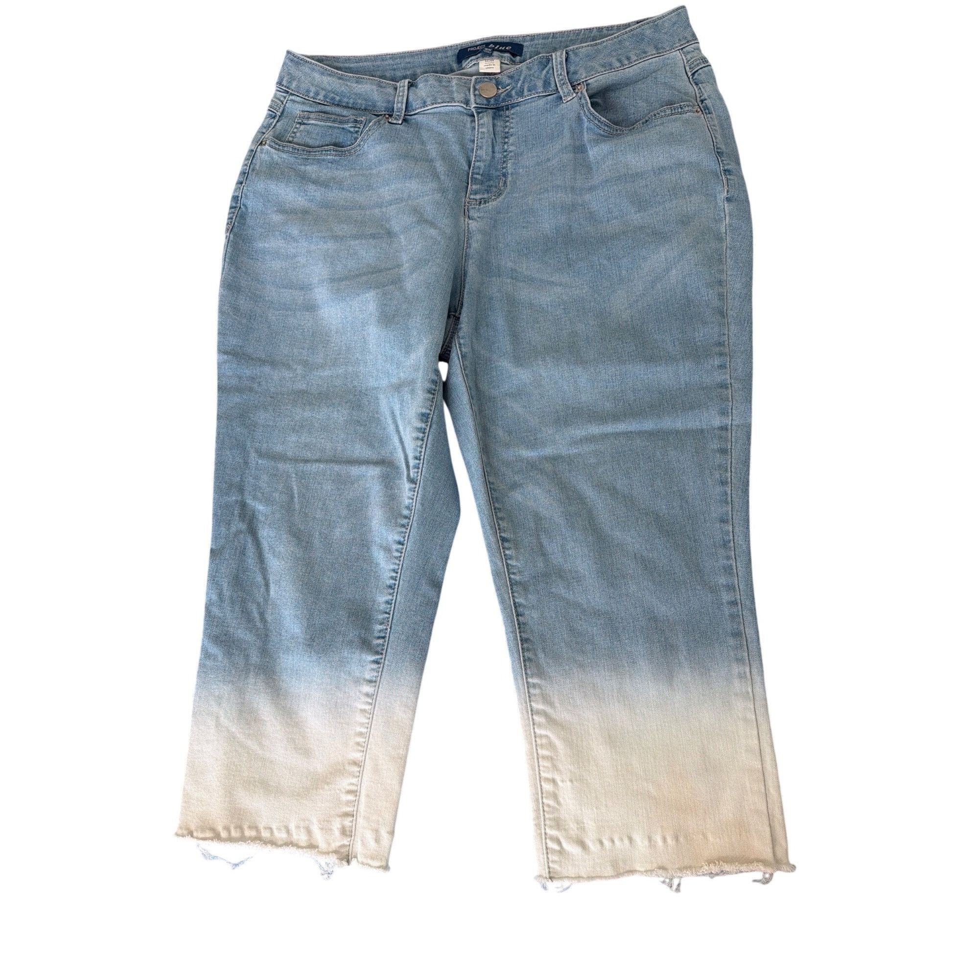 Other Project Blue Ombre Raw Hem Denim Jeans Cropped Plus Size 16W Size 38" / US 16 / IT 52 - 1 Thumbnail