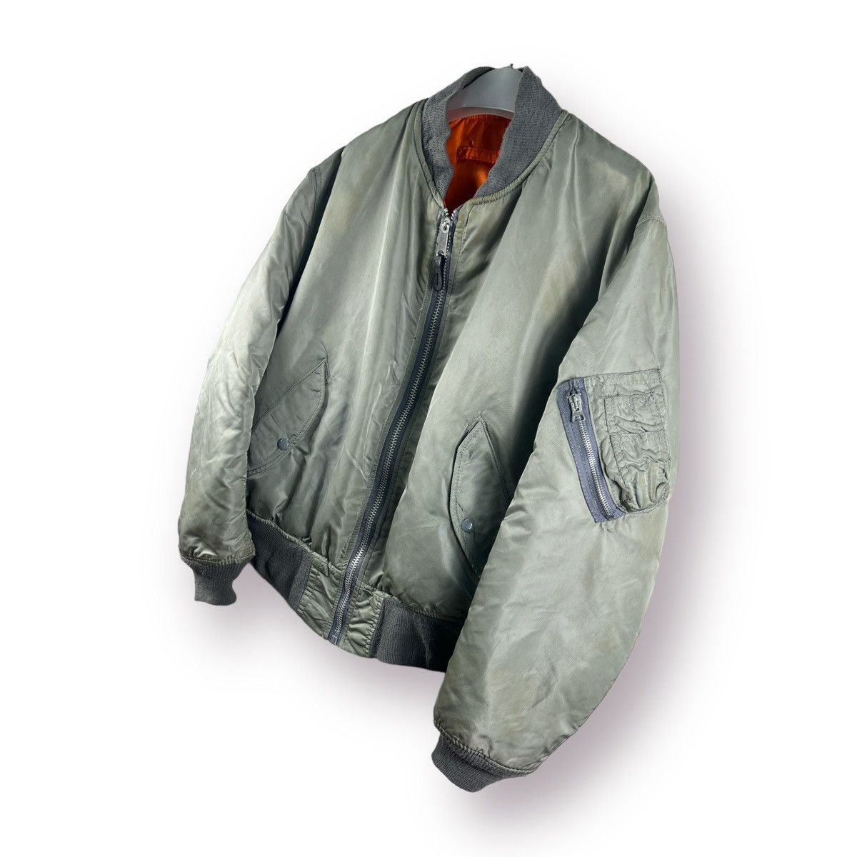 Alpha Industries RIOT🔥 VTG ALPHA INDUSTRIES INTERMEDIATE MA-1 BOMBER JACKET Size US L / EU 52-54 / 3 - 3 Thumbnail