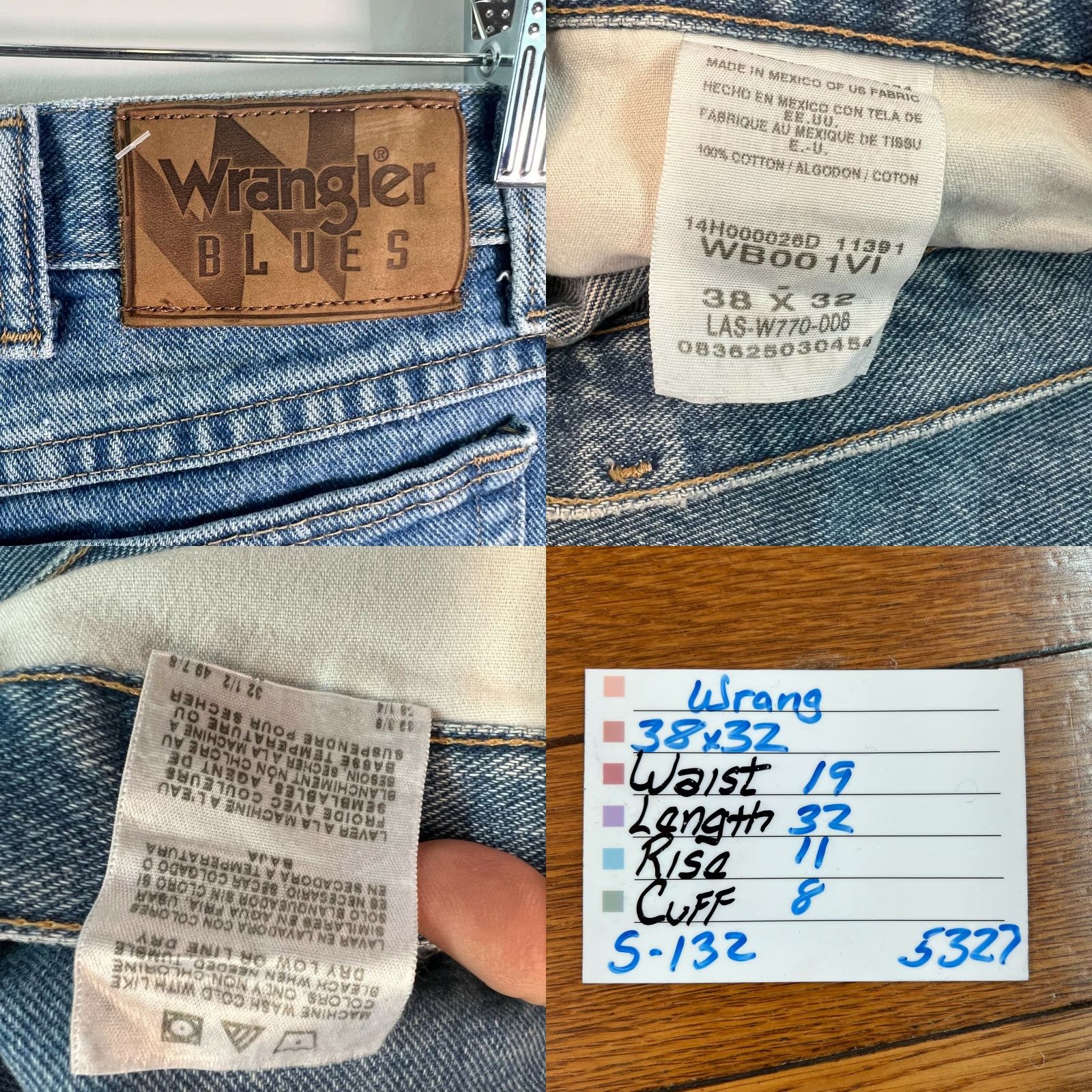 Wrangler Wrangler Jeans Main Selling Point: Wrangler Mid Rise Flat Front Denim Jeans - 38X32 - Blue - Regular - 100% Cotton - Men Size US 38 / EU 54 - 8 Thumbnail