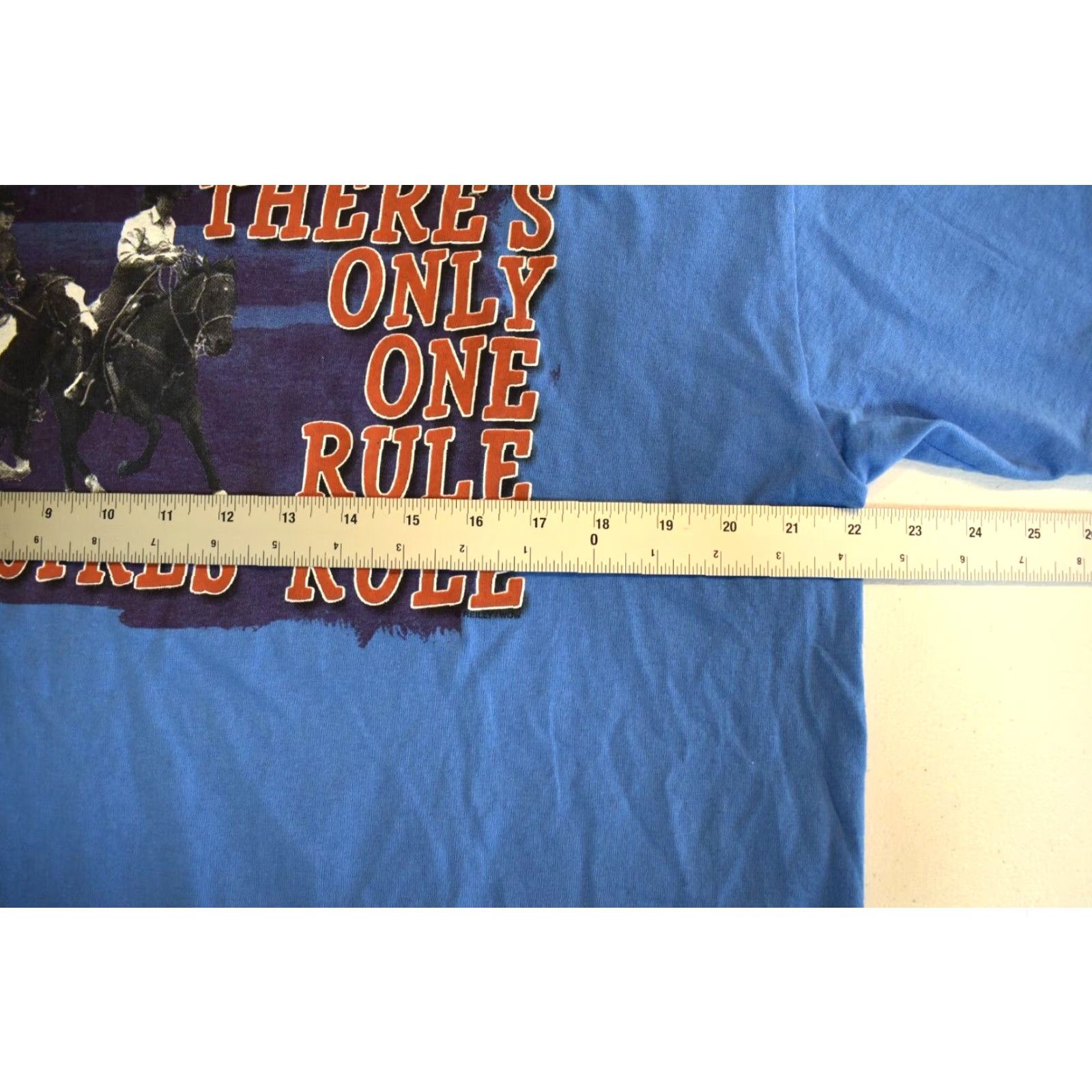 Anvil VINTAGE Anvil Western T-Shirt Cowgirl Horse Riding Womens Medium Blue Shirt Size M / US 6-8 / IT 42-44 - 4 Thumbnail