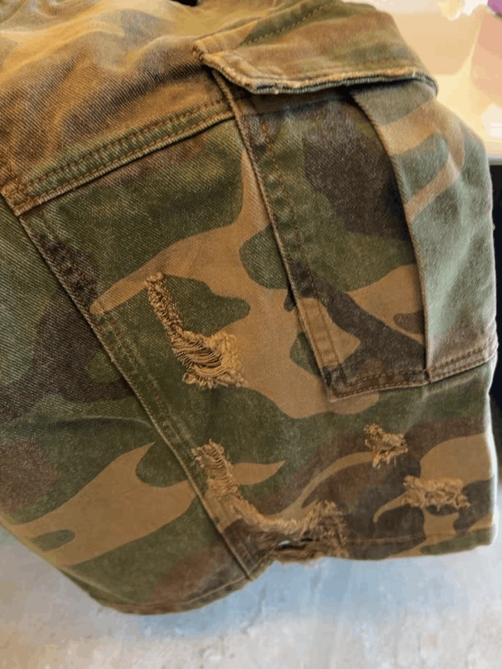 Designer × Vintage camo washed faded military baggy grunge ripped shorts Size US 32 / EU 48 - 14 Thumbnail