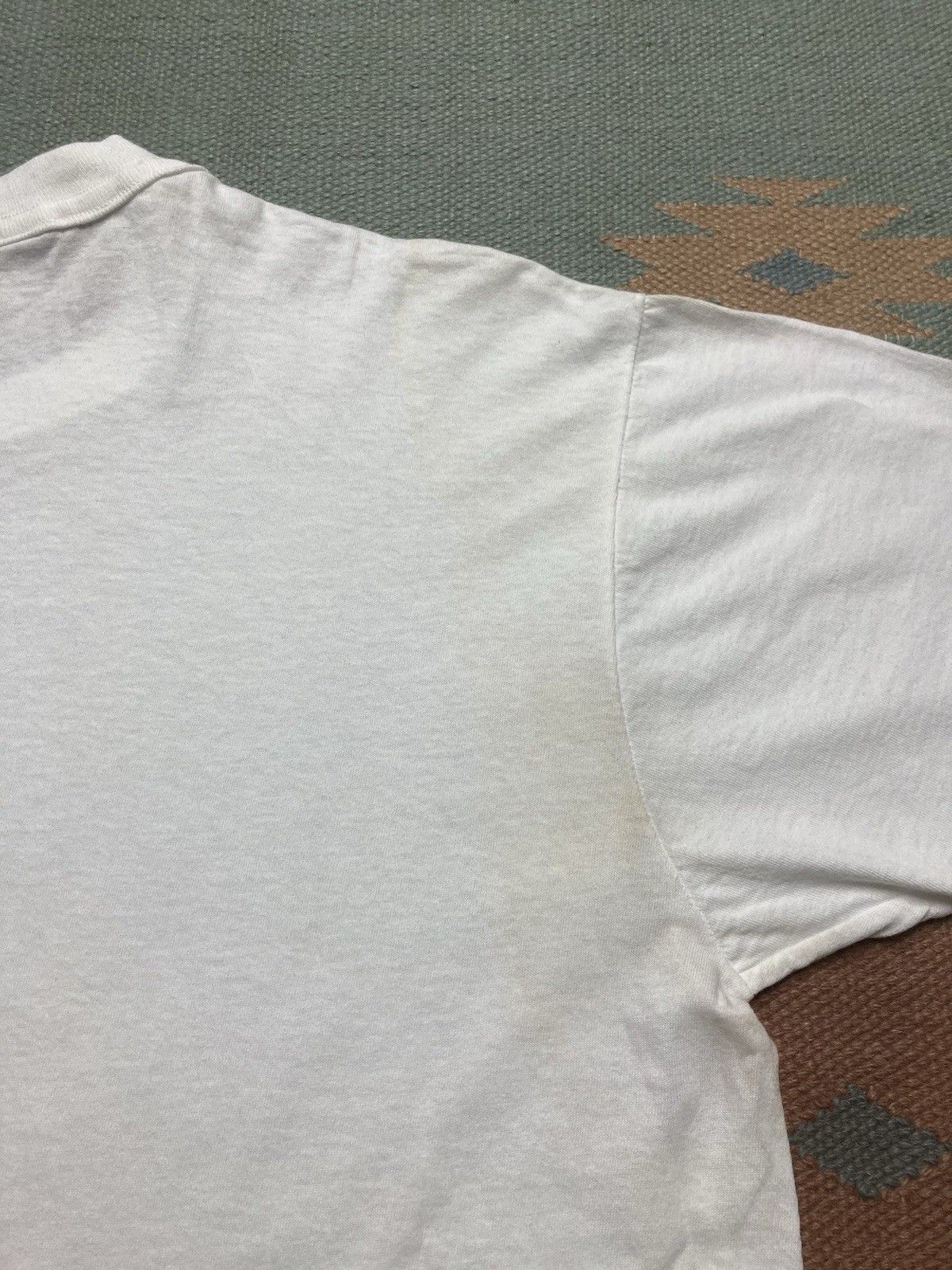 Vintage blank white tshirt fruit of loom NOS cotton single stitch XL Size US XL / EU 56 / 4 - 7 Thumbnail