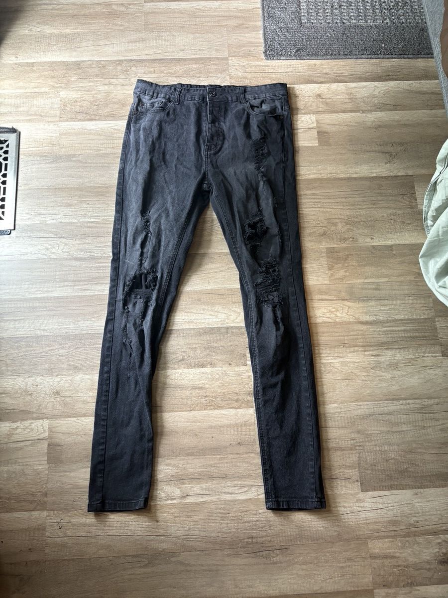Boohoo BooHooMan Black Skinny Jeans Size US 34 / EU 50 - 3 Thumbnail