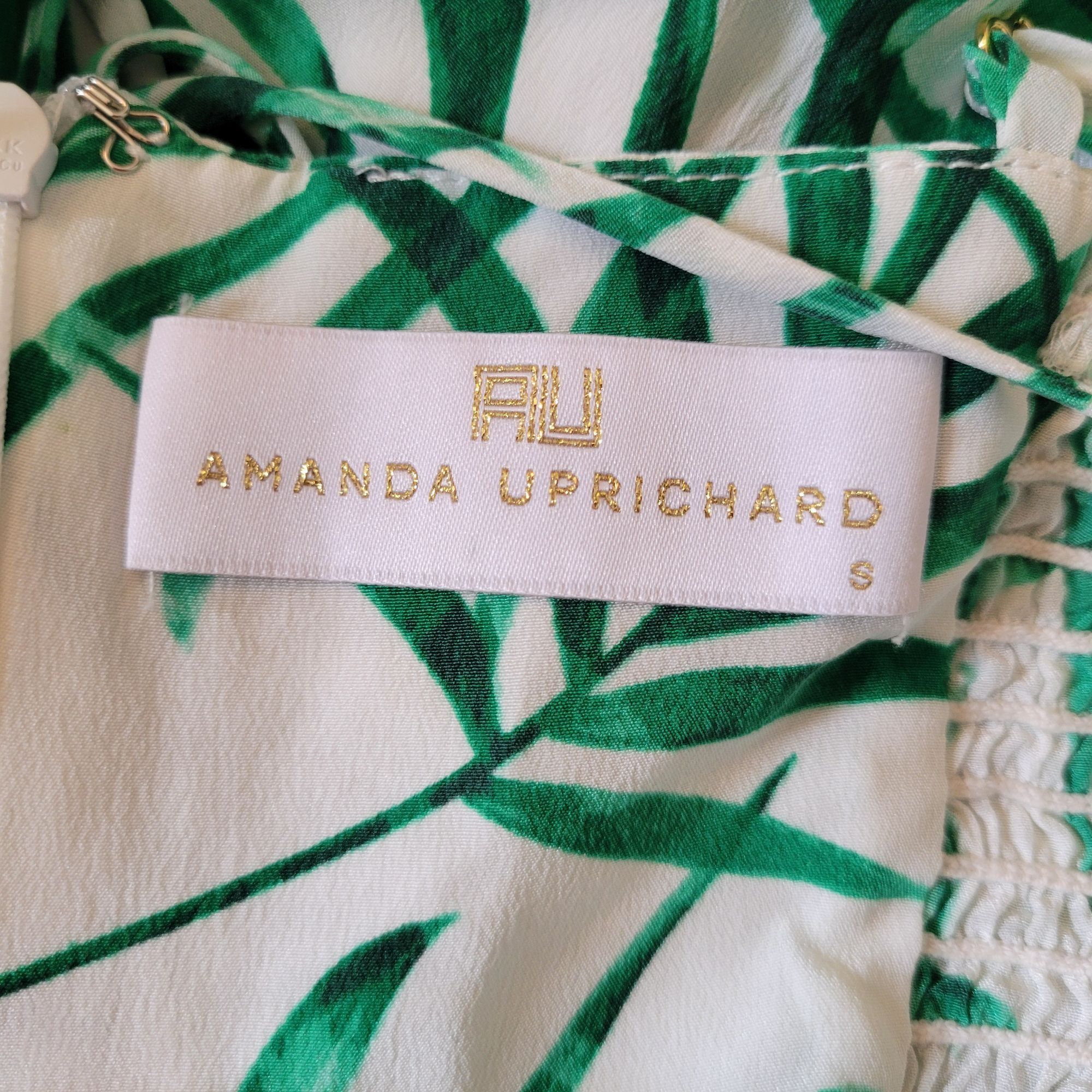 Amanda Uprichard Amanda Uprichard S Silk Green Palm Leaf Print RIO Maxi Halte Size S / US 4 / IT 40 - 2 Thumbnail