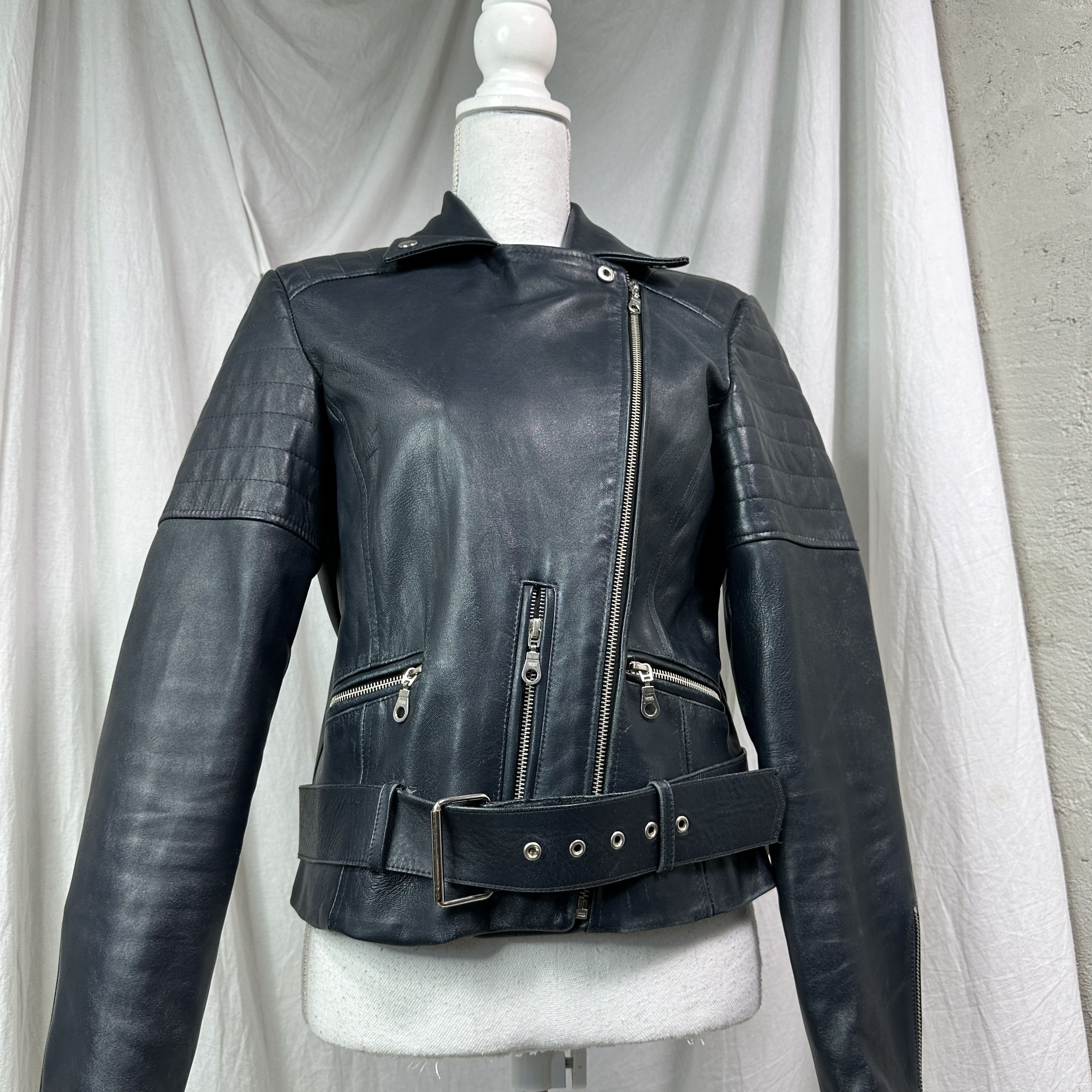 Vintage Vintage Leather Biker Moto Racing Crop Jacket 90s Size US S / EU 44-46 / 1 - 8 Thumbnail