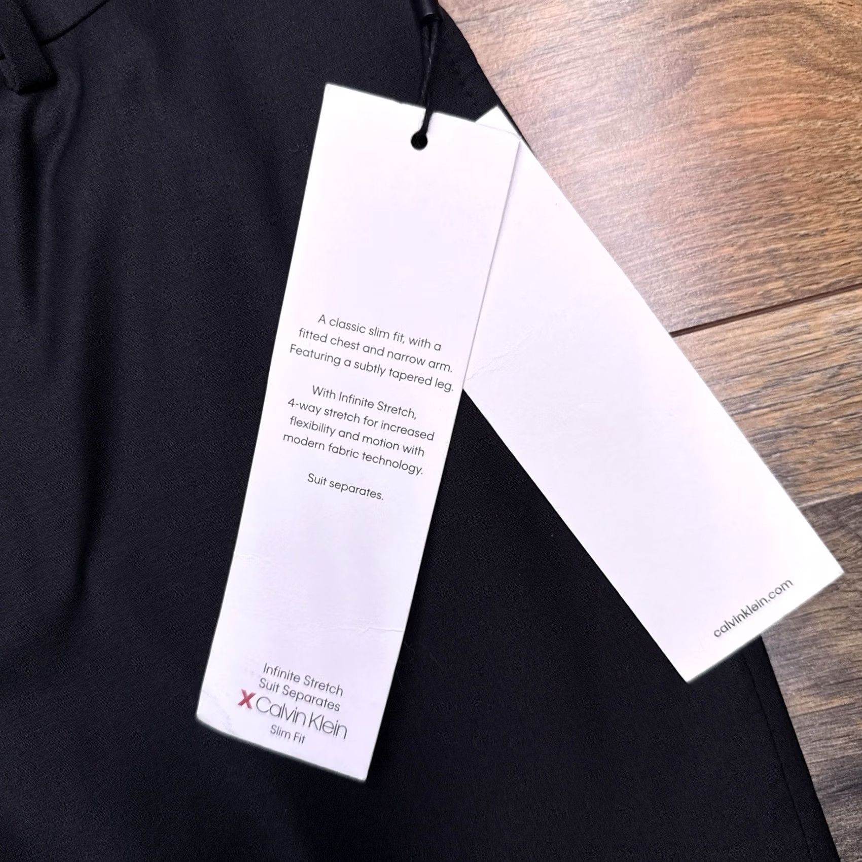Calvin Klein Calvin Klein Pants Mens 29x30 Black Slim Fit Tapered Flat Front Wool Spandex Stretch Dress Pants Infinite Stretch New Size US 29 - 6 Thumbnail