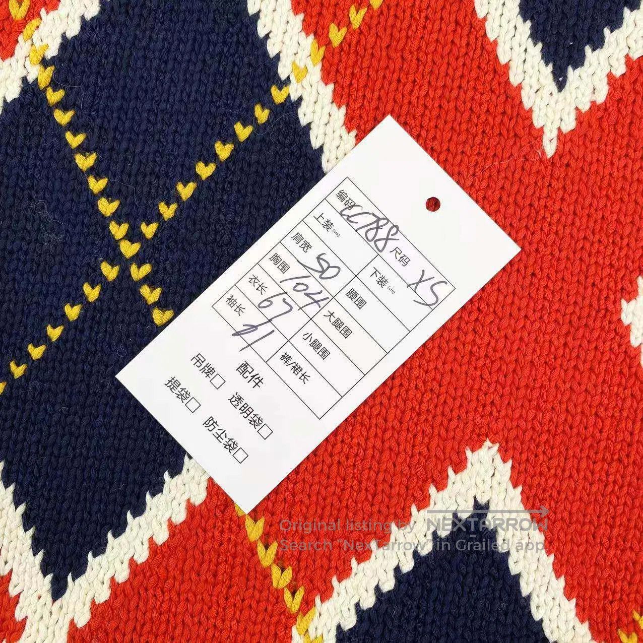 Gucci Guicci 23SS diamond plaid color-blocking round toe sweater Size XS / US 0-2 / IT 36-38 - 6 Thumbnail