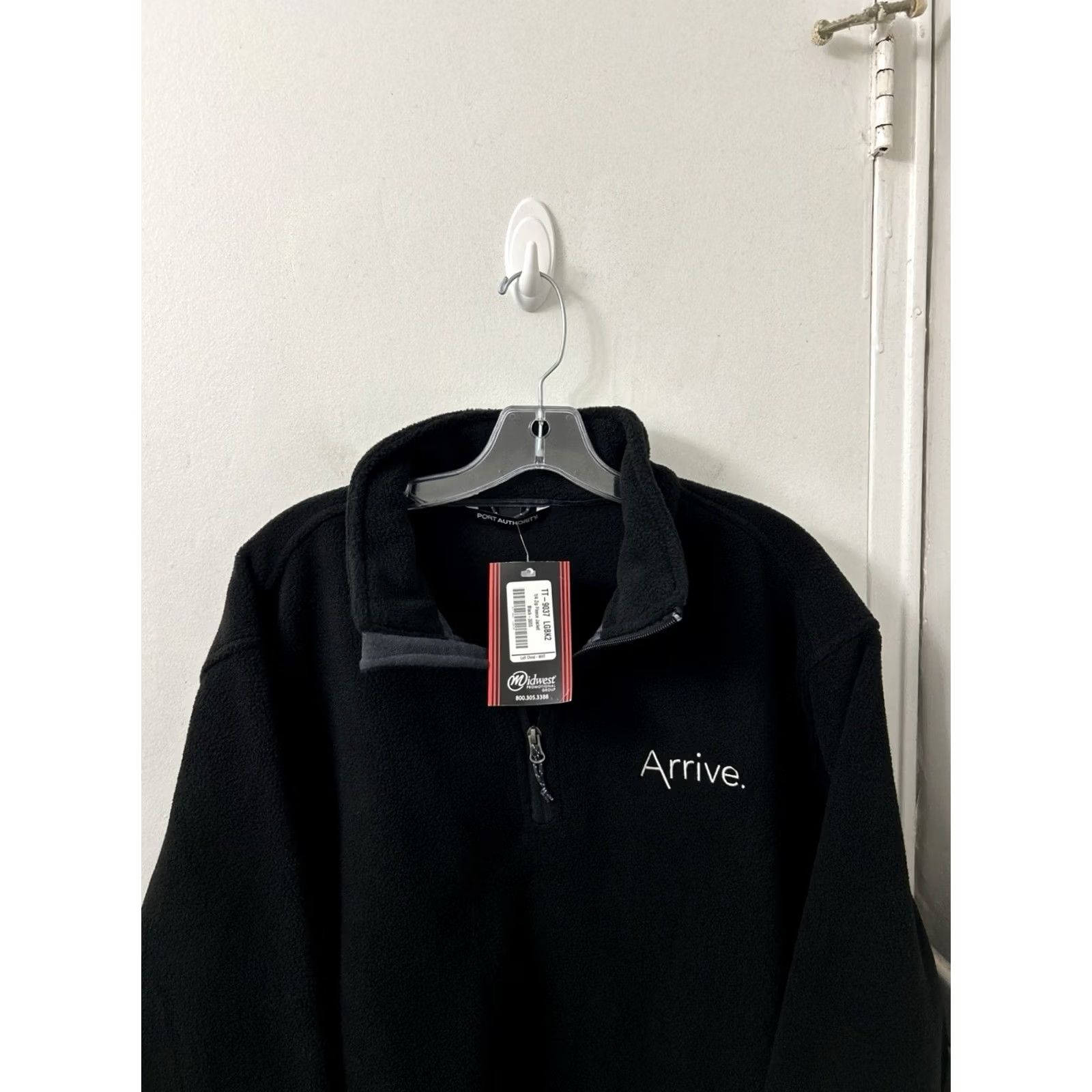 Port Authority VINTAGE Port Authority 1/4 Zip Fleece Jacket Mens L Black Arrive Sweatshirt L/S NWT Size US L / EU 52-54 / 3 - 2 Thumbnail