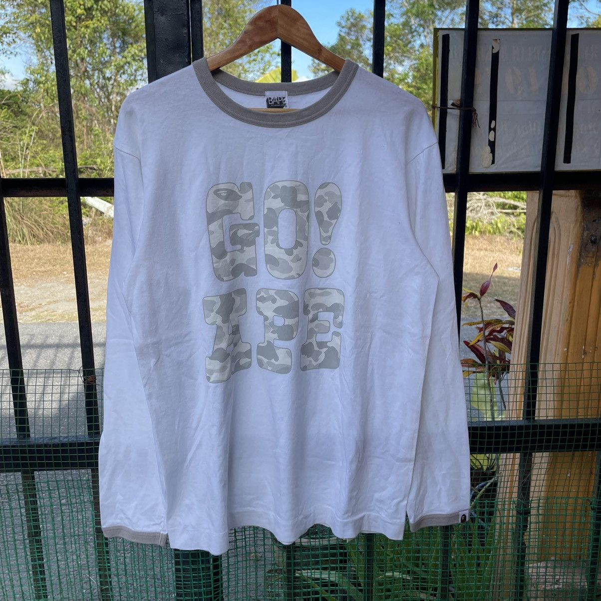 Bape ❤️100% Authentic❤️Vintage Bathing Ape Go Ape Long Sleeves Tee Size US L / EU 52-54 / 3 - 5 Thumbnail