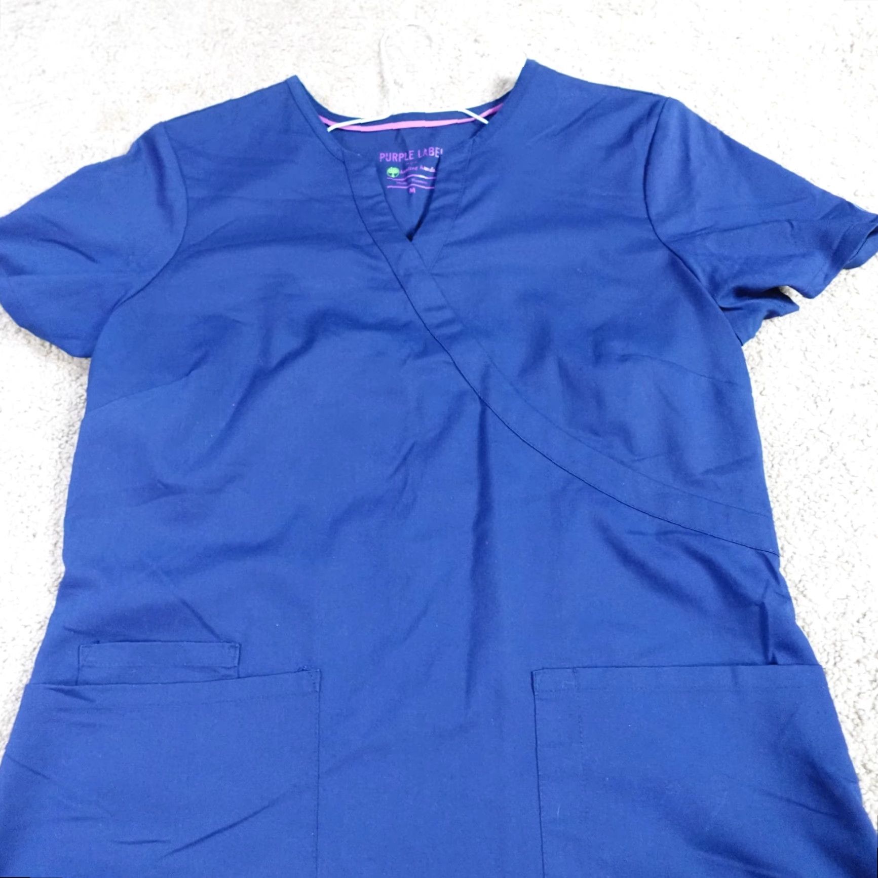 Vintage Healing Hands Scrub Top Womens Medium Blue Pockets V-Neck Size M / US 6-8 / IT 42-44 - 3 Thumbnail