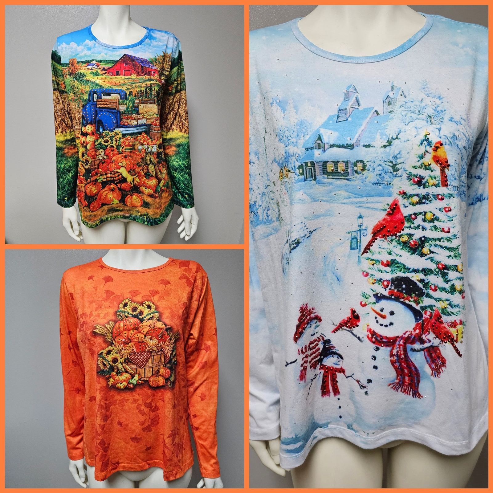 Gloria Vanderbilt Lot of 3 Gloria Vanderbilt Fall/Holiday Theme Shirts Size M Size M / US 6-8 / IT 42-44 - 1 Thumbnail