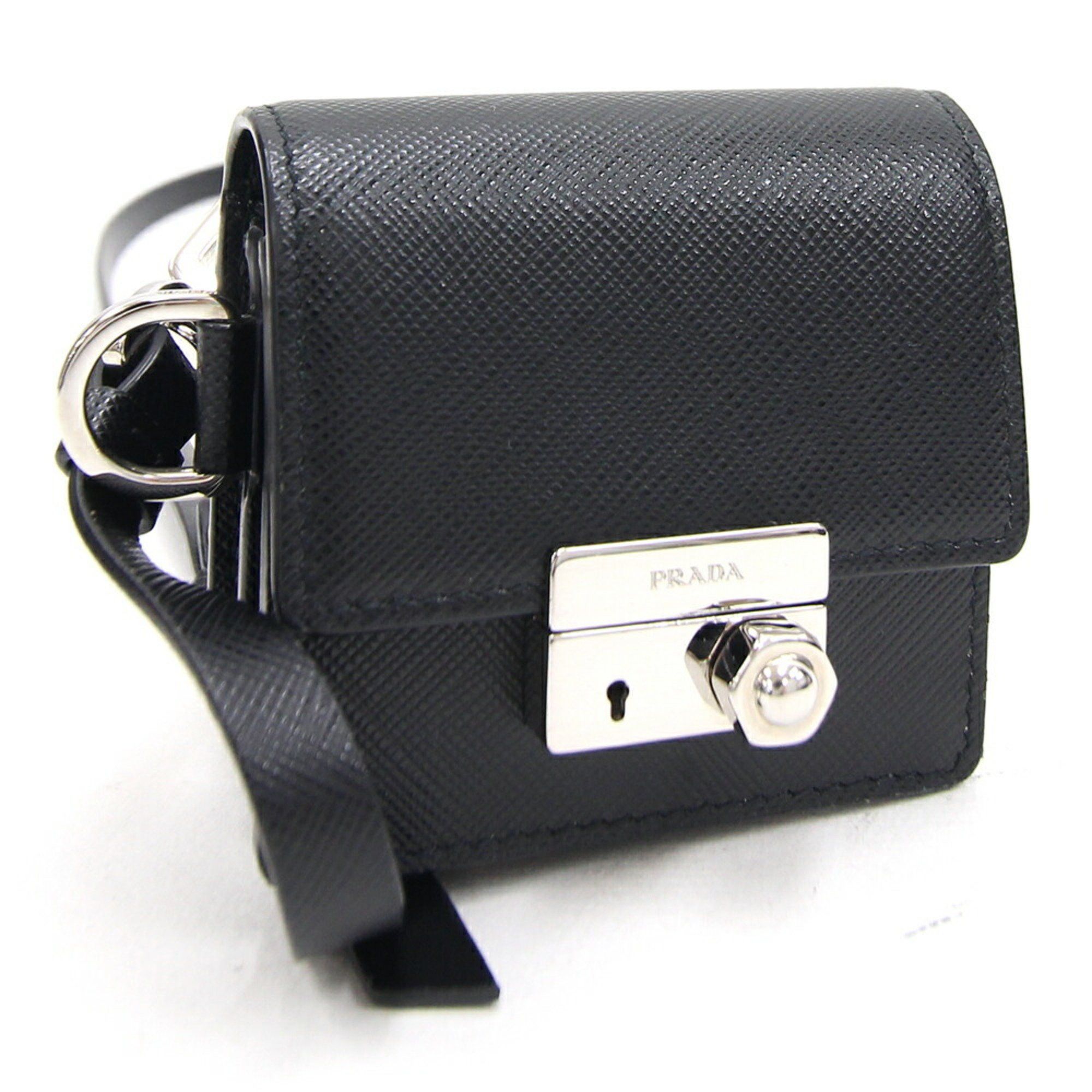 image of Prada Shoulder Bag 2Zh097 Black Leather Pouch Small Crossbody Prada, Women's