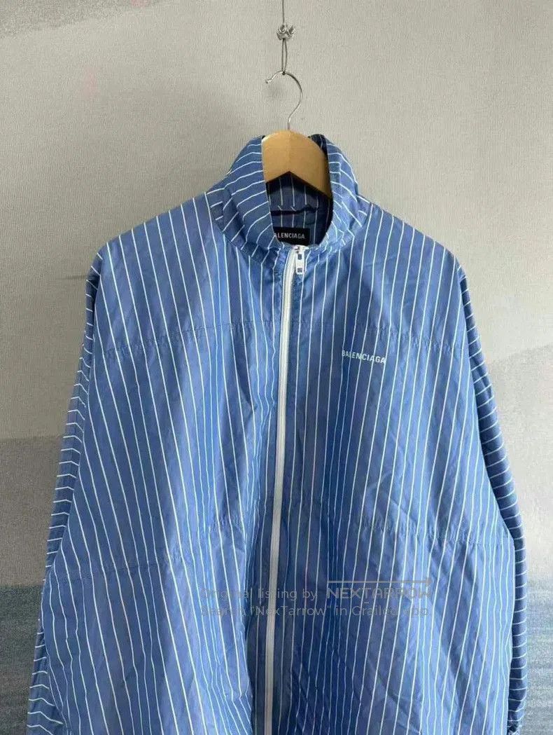 Balenciaga Balenciaga Blue Stripe Logo Jacket. Size US M / EU 48-50 / 2 - 2 Thumbnail