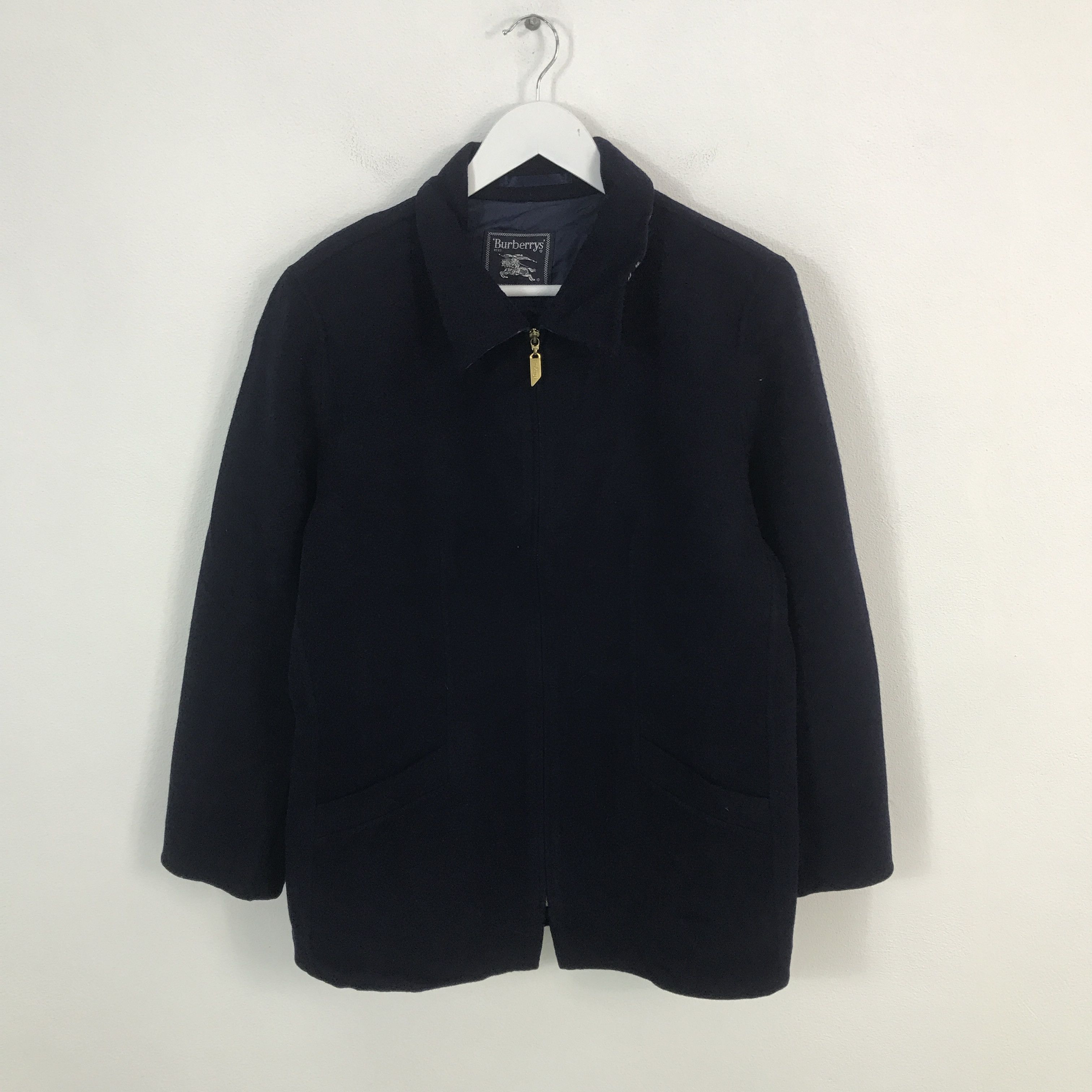 Burberry × Vintage Rare burberry navy wool zipper jacket Size M / US 6-8 / IT 42-44 - 1 Thumbnail