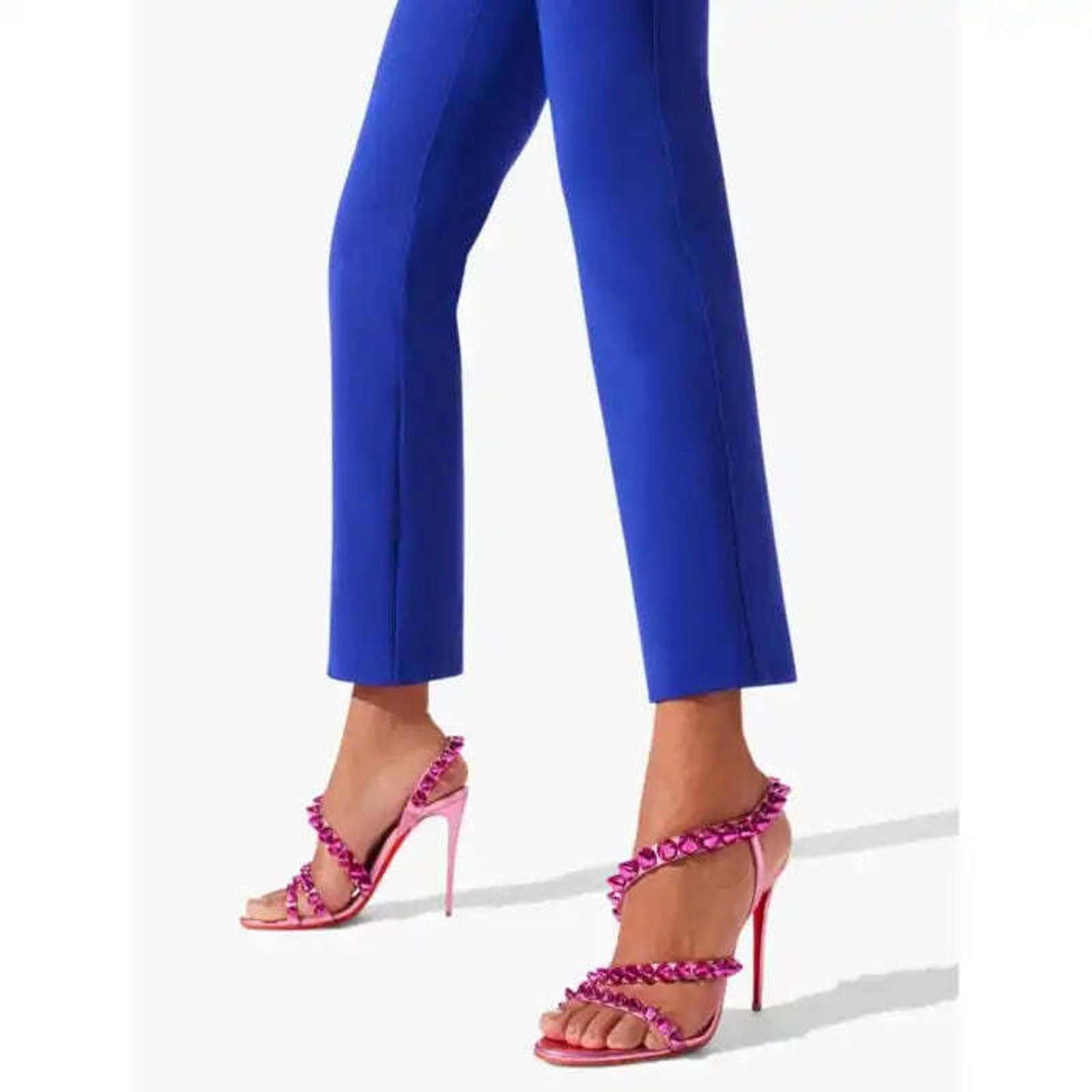 Christian Louboutin Spikita Strap 100 Confettis Pink Strappy Sandal Heel Pump 36 Size US 6 / IT 36 - 5 Thumbnail