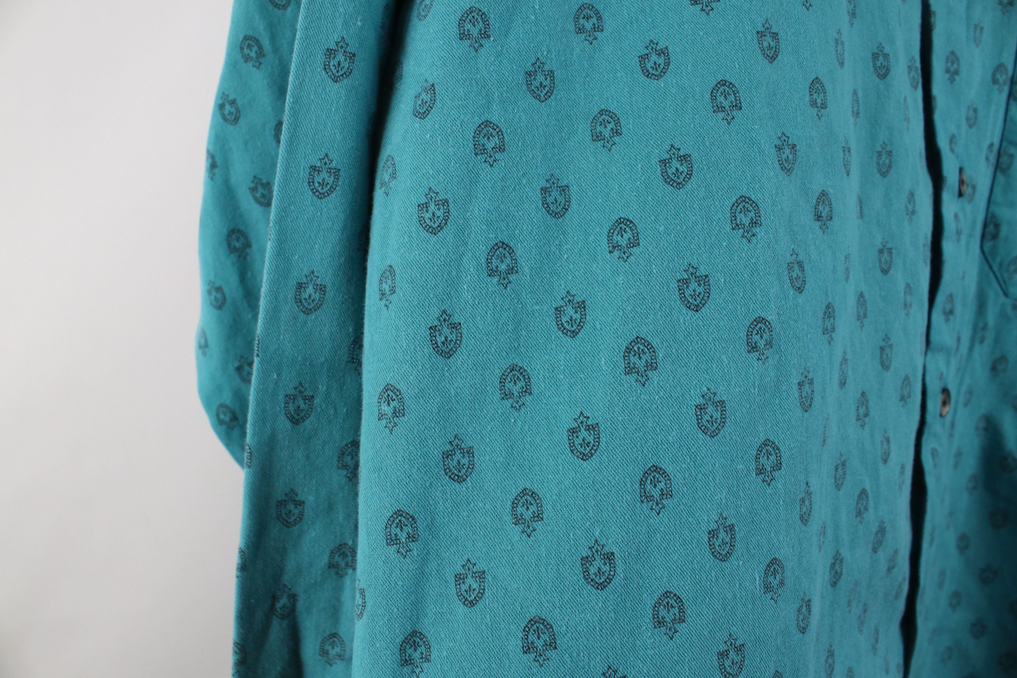 Gap Vintage 90s Gap All Over Print Collared Button Shirt Blue Size US S / EU 44-46 / 1 - 9 Thumbnail