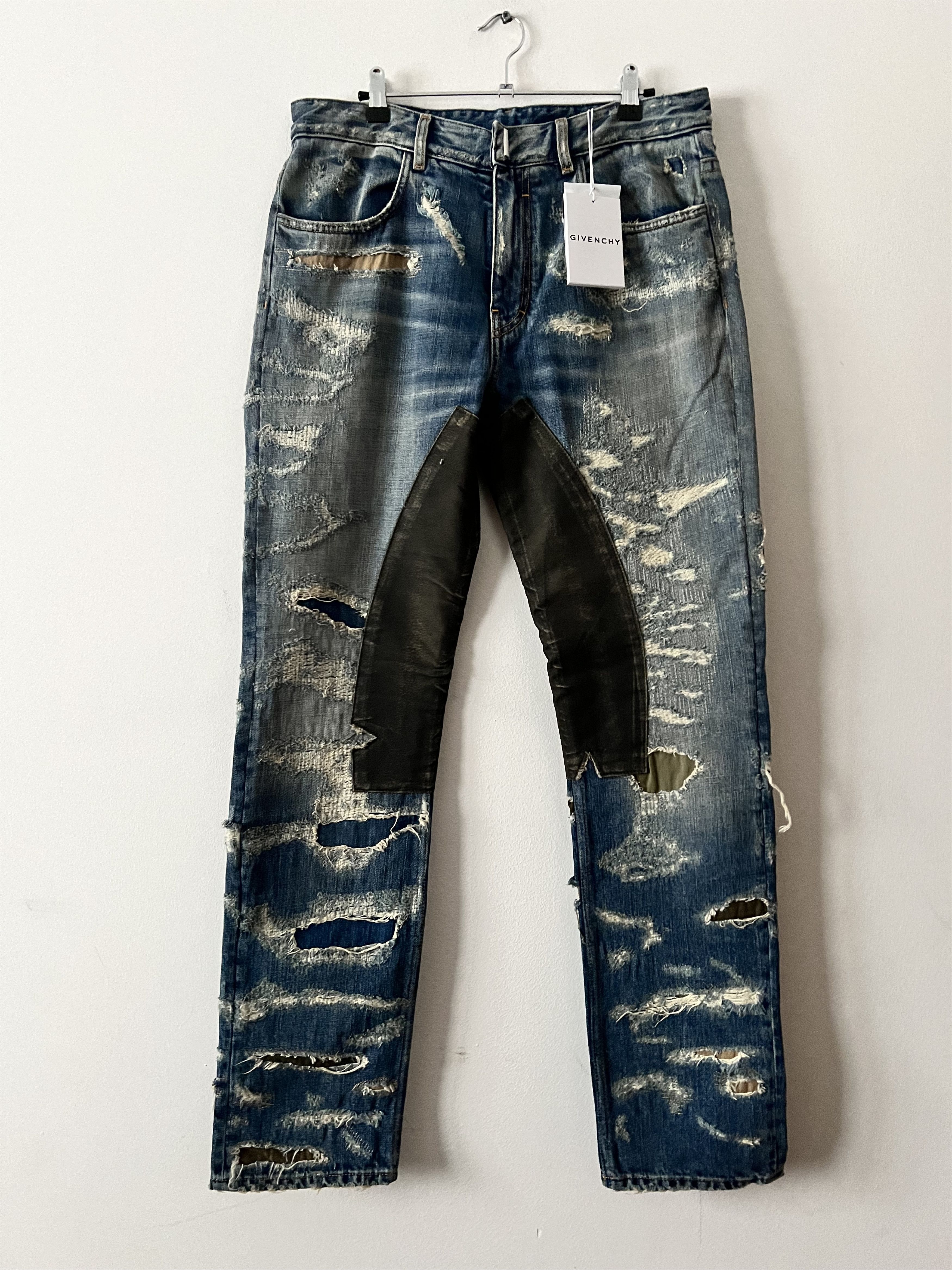 Givenchy x Matthew Williams SS21 Crackled Waxed Black Denim