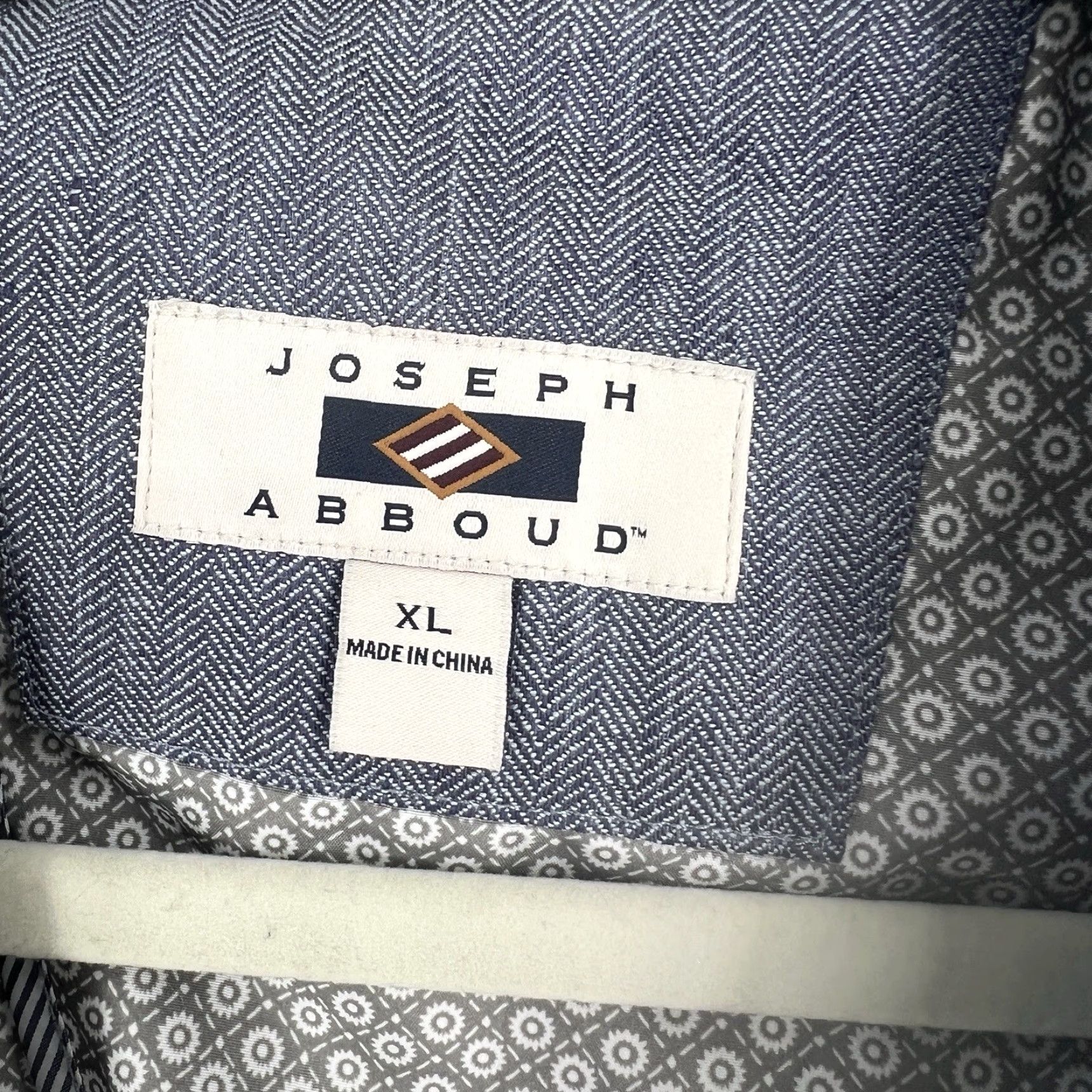 Joseph Abboud Abboud Herringbone Unconstructed Linen Cotton Elbow Patch XL Blazer Sport Coat Men Slim Notch Lapel Two-Button Front Jacket Size 46R - 2 Thumbnail