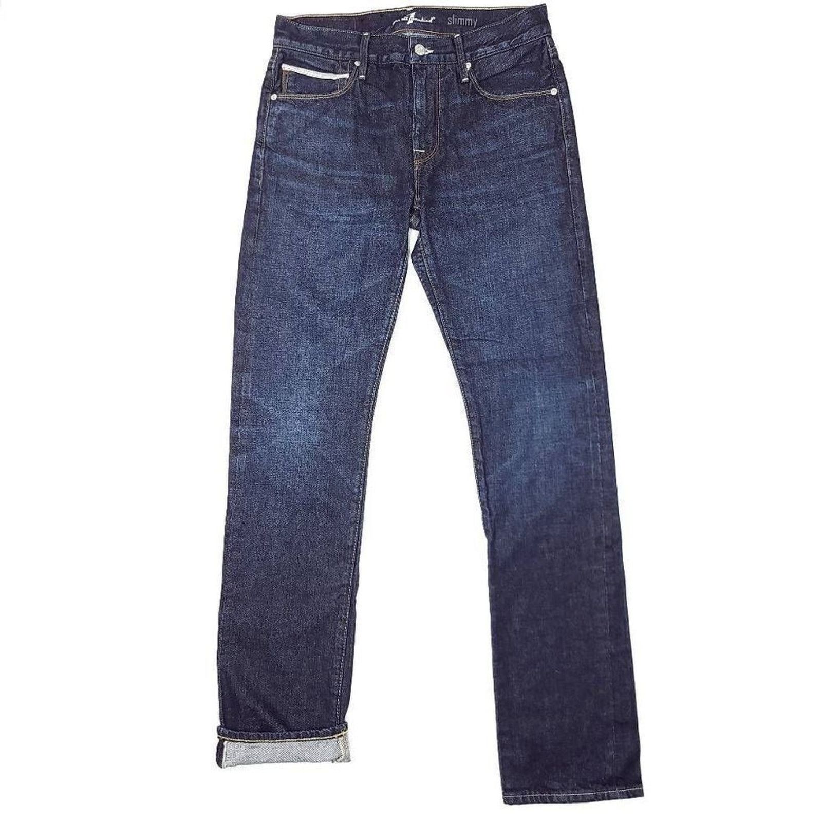 7 For All Mankind 7 For All Mankind Slimmy Jeans Mens 29x33 Red Line Selvedge Size US 29 - 1 Thumbnail