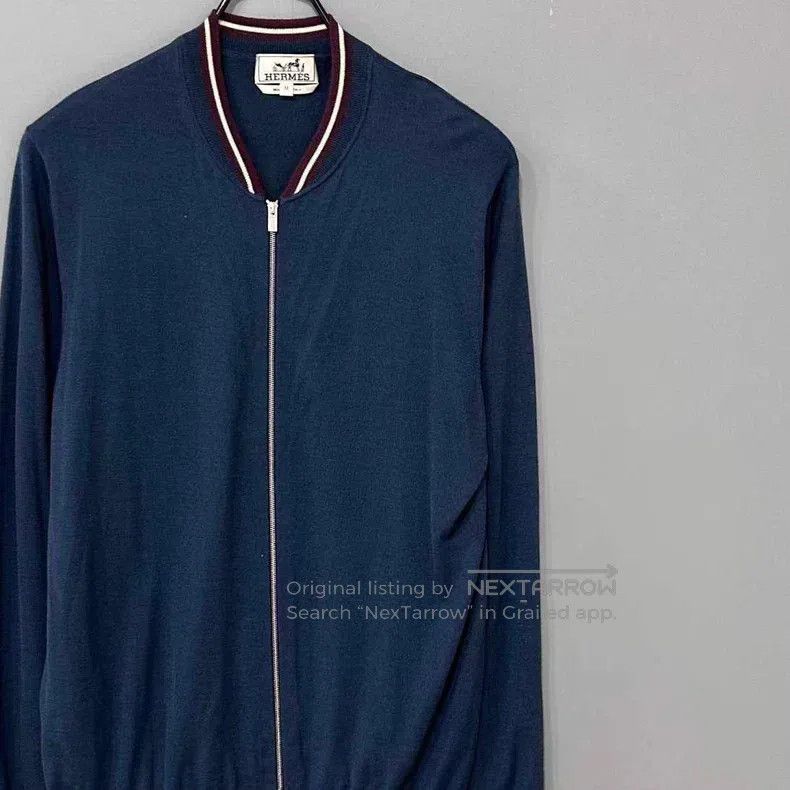 Hermes Hermes Dark blue cashmere zipper jacket Size US M / EU 48-50 / 2 - 2 Thumbnail