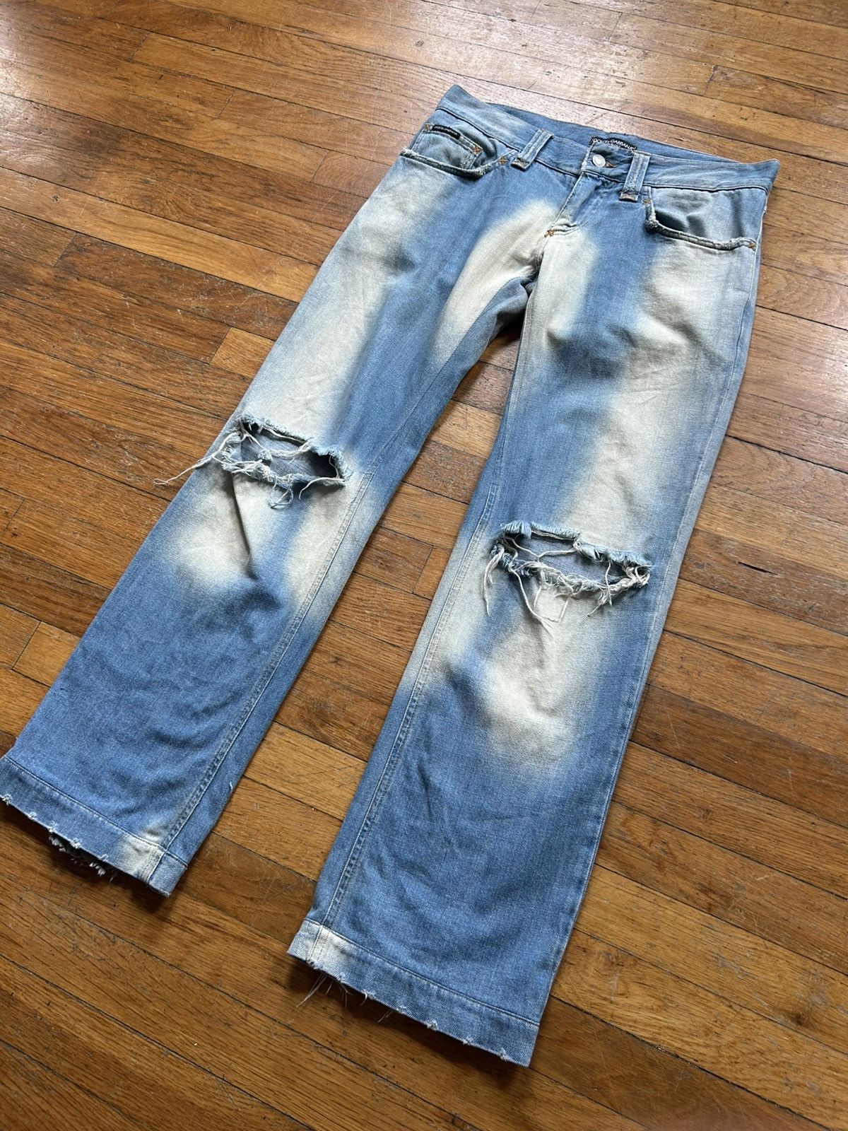 Dolce & Gabbana SS04 Dolce & Gabbana Bleach Denim Size US 33 - 3 Thumbnail