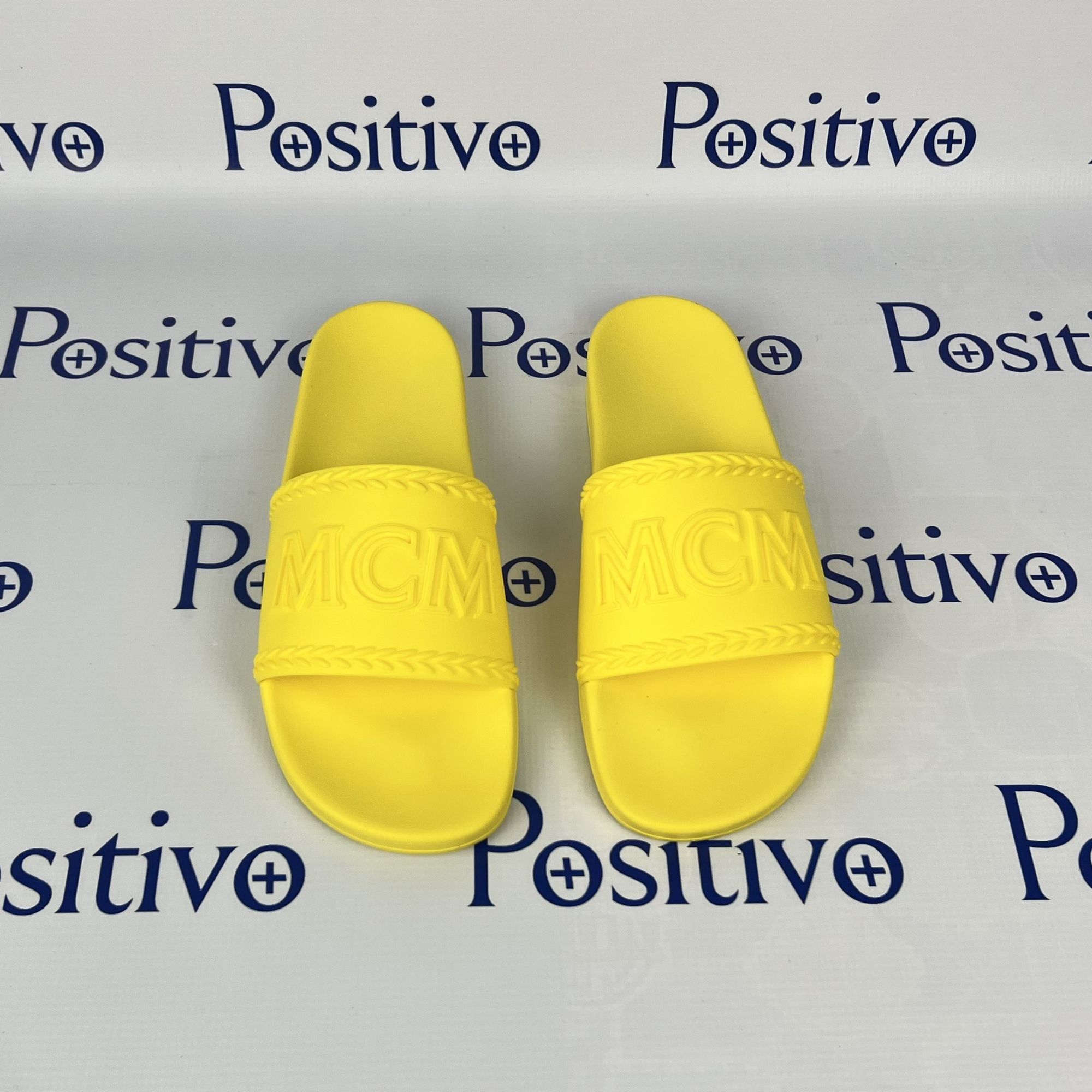 MCM MCM Yellow Big Logo Rubber Slides US 11 EU 44 Size US 11 / EU 44 - 3 Thumbnail
