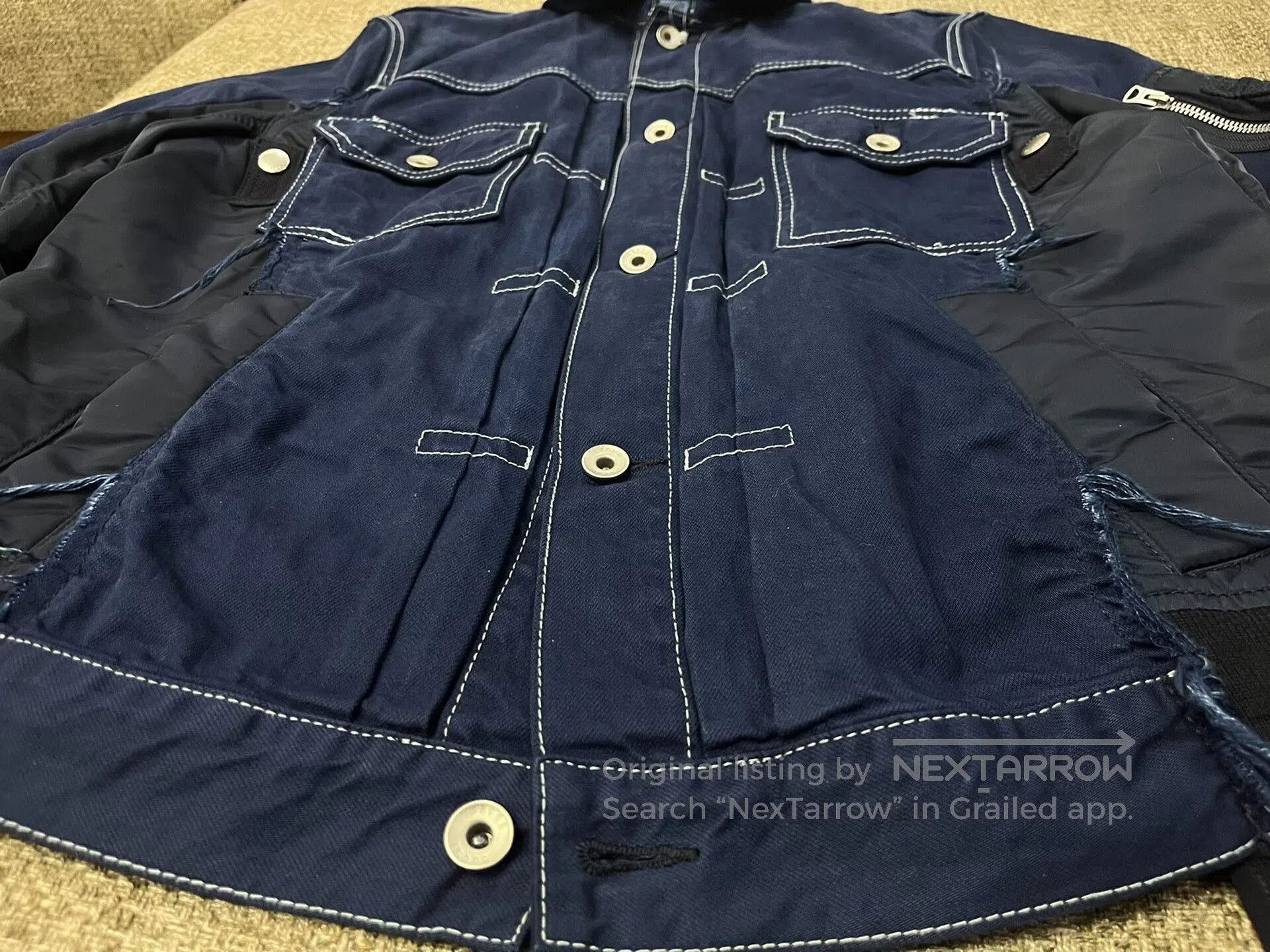 Sacai Sacai Denim Patchwork Flight Jacket. Size US S / EU 44-46 / 1 - 4 Thumbnail