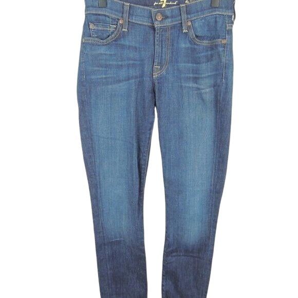 7 For All Mankind 7 For All Mankind High Rise Crop & Rolled Skinny Jean Womens Size 27" / US 4 / IT 40 - 1 Thumbnail