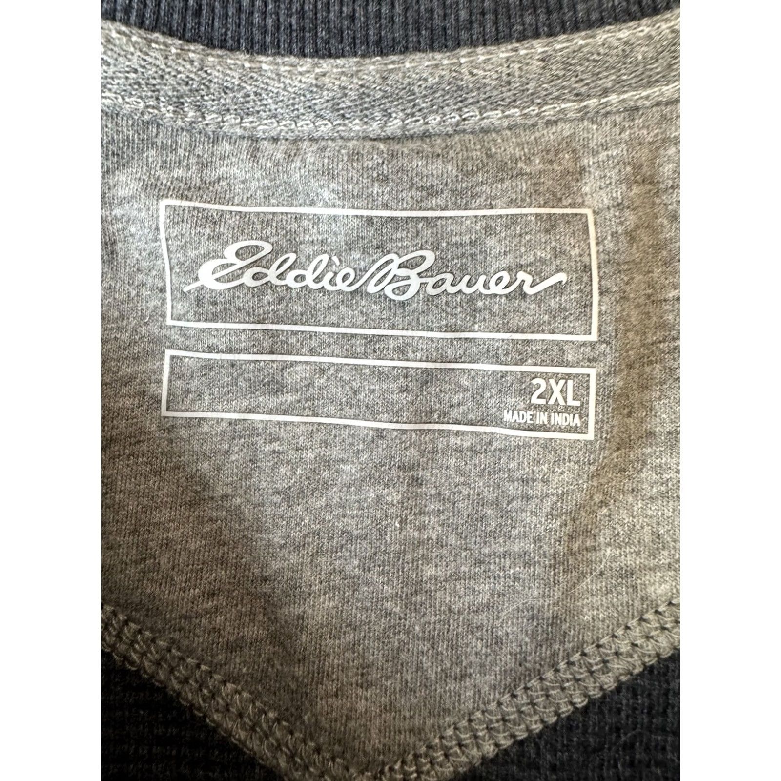 Eddie Bauer Eddie Bauer Shirt Gray Thermal Waffle Knit Henley Button Long Sleeve Mens 2XL Size US XXL / EU 58 / 5 - 3 Thumbnail