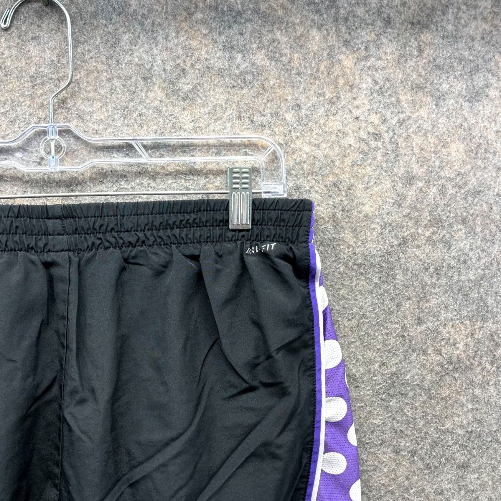 Nike Nike Shorts Men Medium Adult Black Purple Running Tennis Gym Dri Fit Dots Lined Size 32" / US 10 / IT 46 - 4 Thumbnail