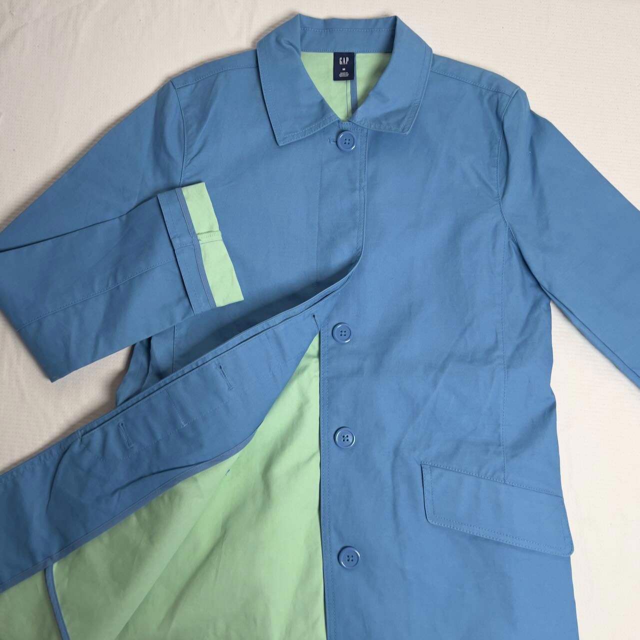 Gap NWOT Vintage 2006 GAP Blue Green Trench Coat w/ Belt M Size M / US 6-8 / IT 42-44 - 1 Thumbnail