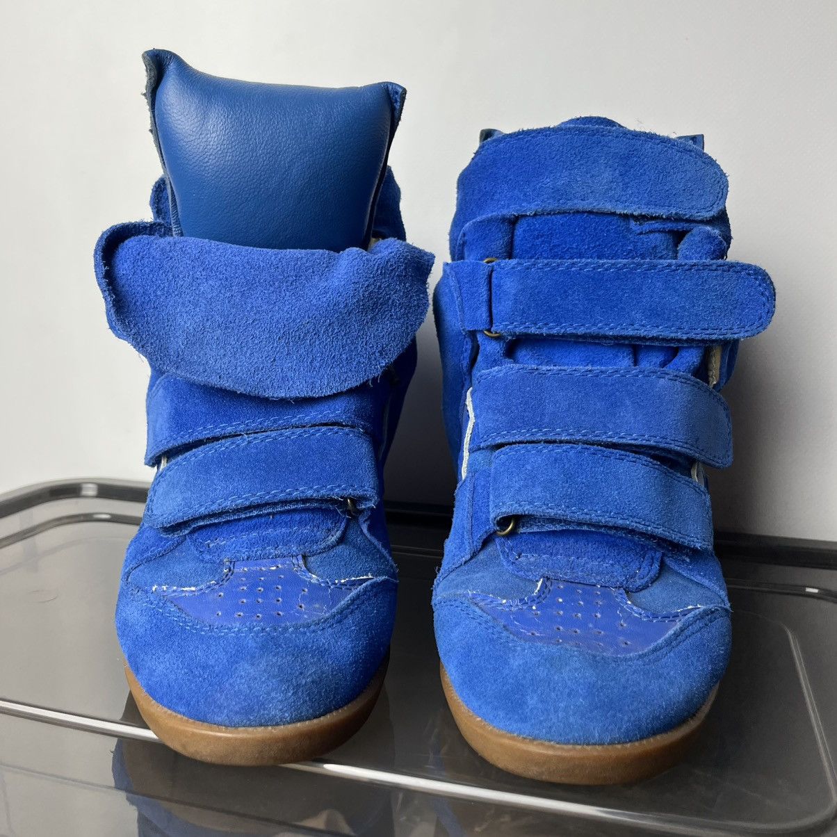 Isabel Marant Iconic Isabel Marant Bekett Blue Suede Wedge Y2k Sneakers Size US 6 / IT 36 - 2 Thumbnail