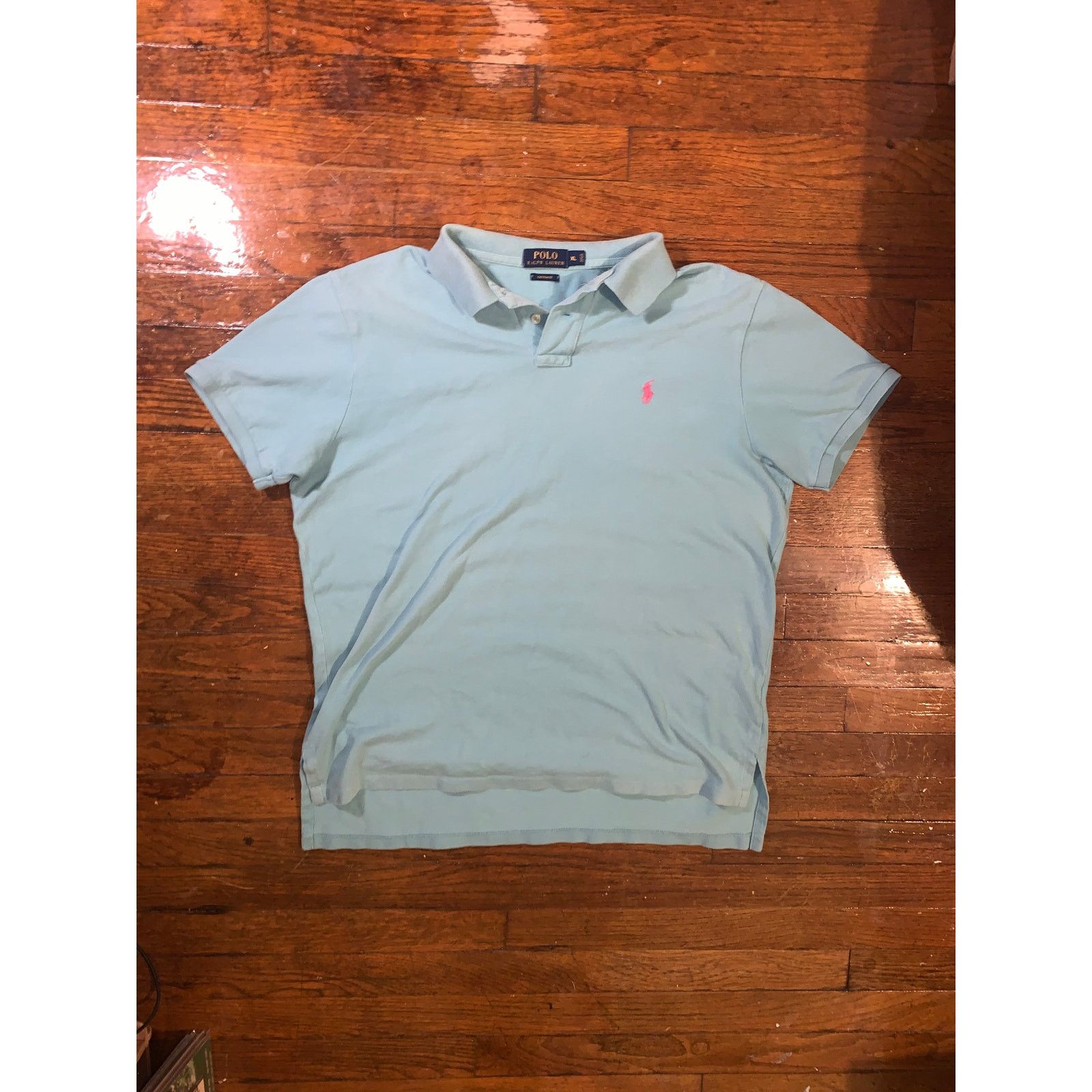 Polo Ralph Lauren Polo Ralph Lauren Custom Fit Polo Shirt XL Light Blue Size US XL / EU 56 / 4 - 1 Thumbnail