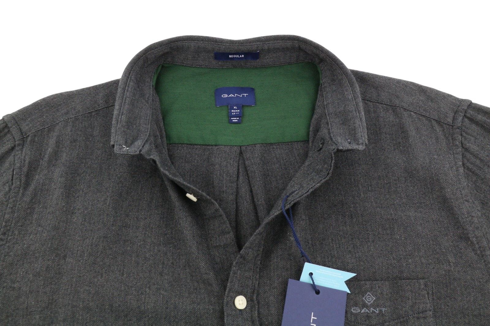 Gant REG HERRINGBONE FLANNEL XL Charcoal Melange 87508 Size US XL / EU 56 / 4 - 4 Thumbnail