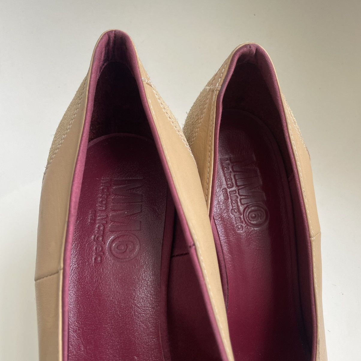 MM6 MM6 Maison Margiela Inside Out beige and brown pumps Size US 8 / IT 38 - 4 Thumbnail