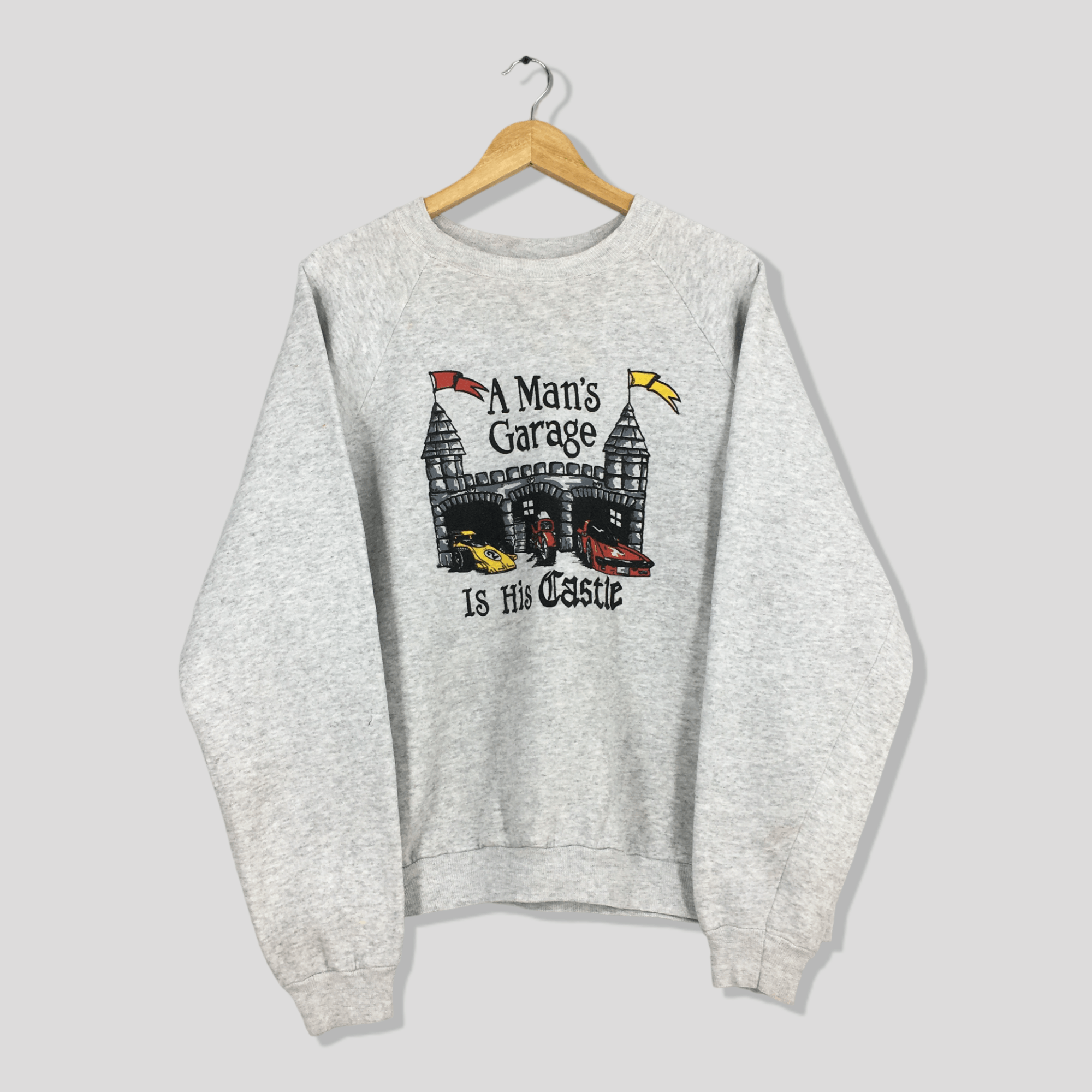 Russell Athletic Vintage Motor Sports Man Garage Vehicles Gray Sweatshirt XL Size US XL / EU 56 / 4 - 1 Thumbnail