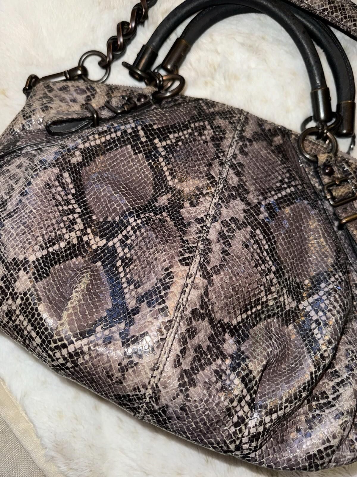 Coach Coach Snakeskin Hand Bag Purse Tote Satchel Soft Leather Size ONE SIZE - 9 Thumbnail