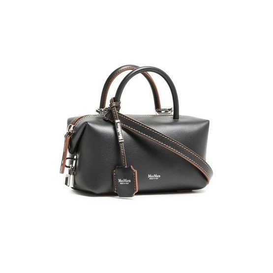 Max Mara MAX MARA Boston Small Black Leather Top Handle Bag New And A Size ONE SIZE - 2 Thumbnail